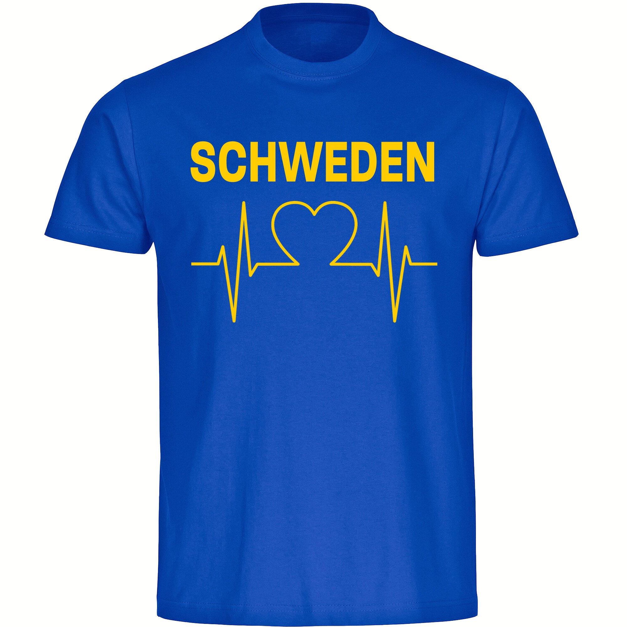 multifanshop Herren T-Shirt - Schweden - Herzschlag - Druck gelb - M&auml;nner - Bild 1