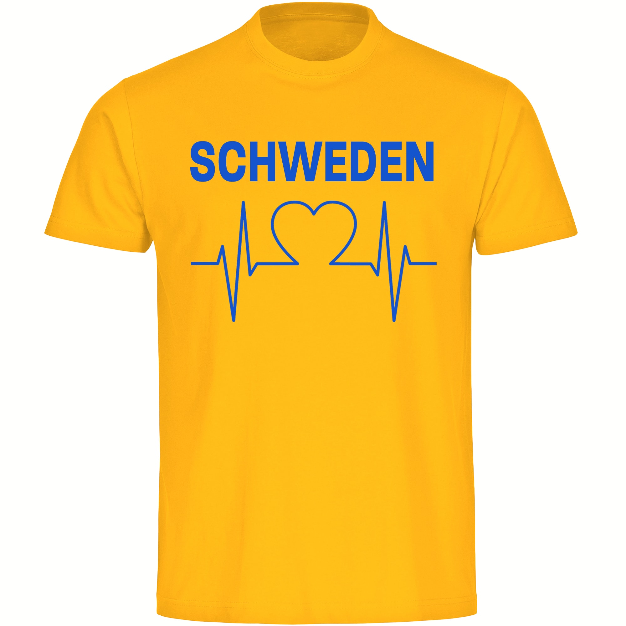 multifanshop Herren T-Shirt - Schweden - Herzschlag - Druck blau - M&auml;nner - Bild 1