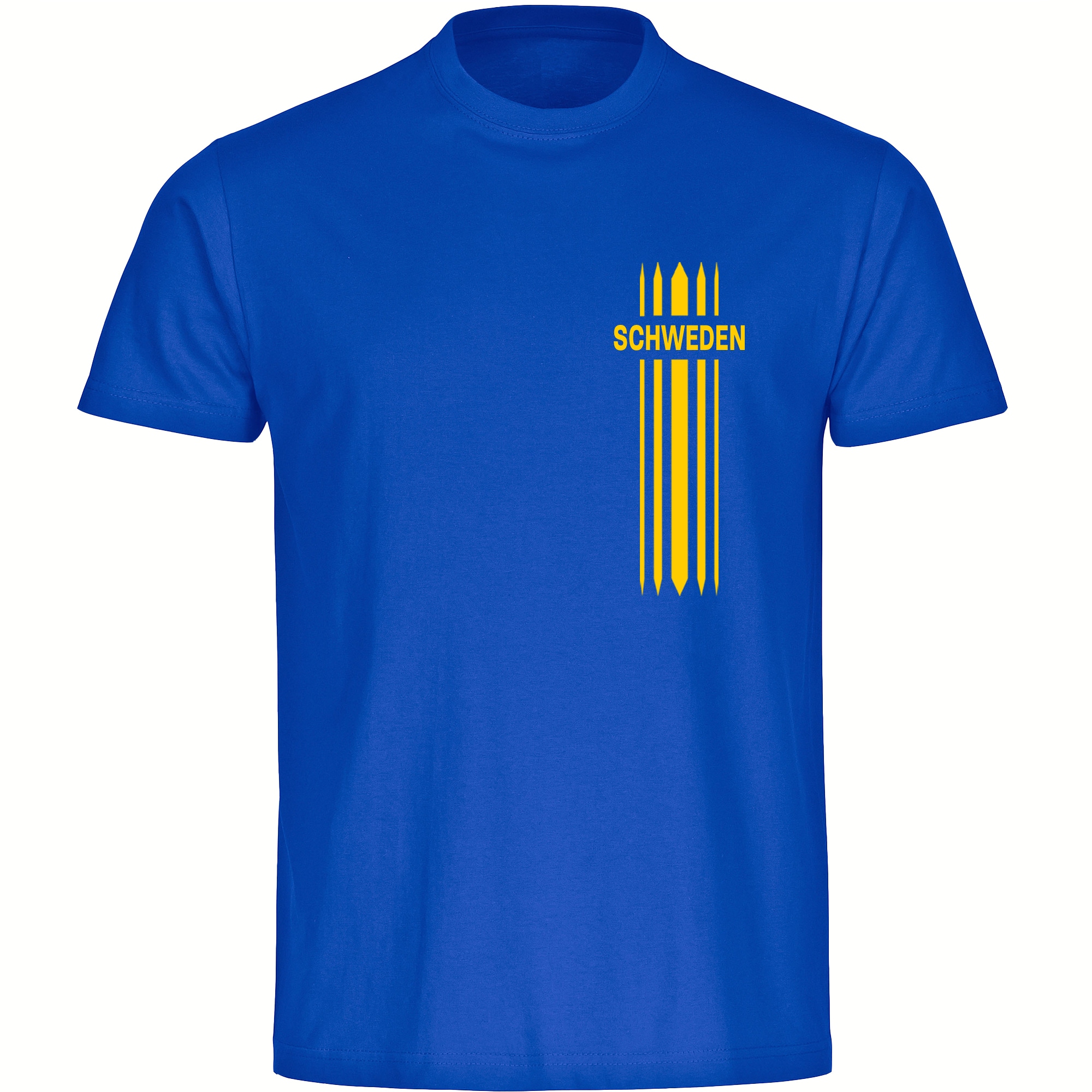 multifanshop Herren T-Shirt - Schweden - Streifen - Druck gelb - M&auml;nner - Bild 1