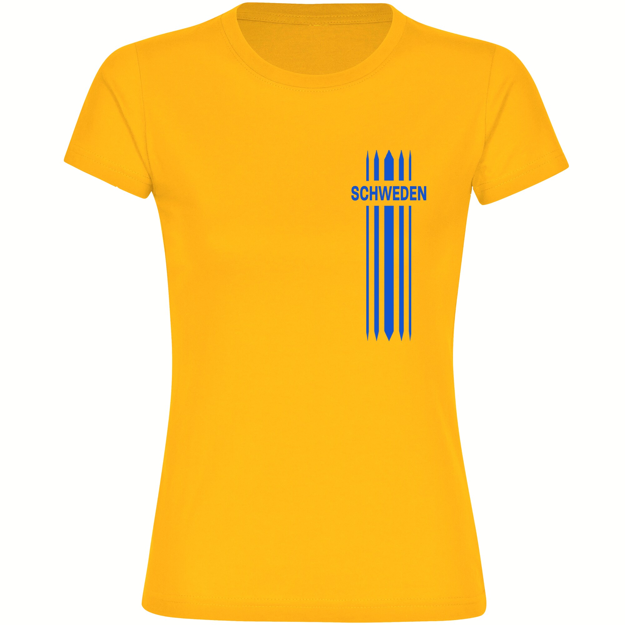 multifanshop Damen T-Shirt - Schweden - Streifen - Druck blau - Frauen - Bild 1