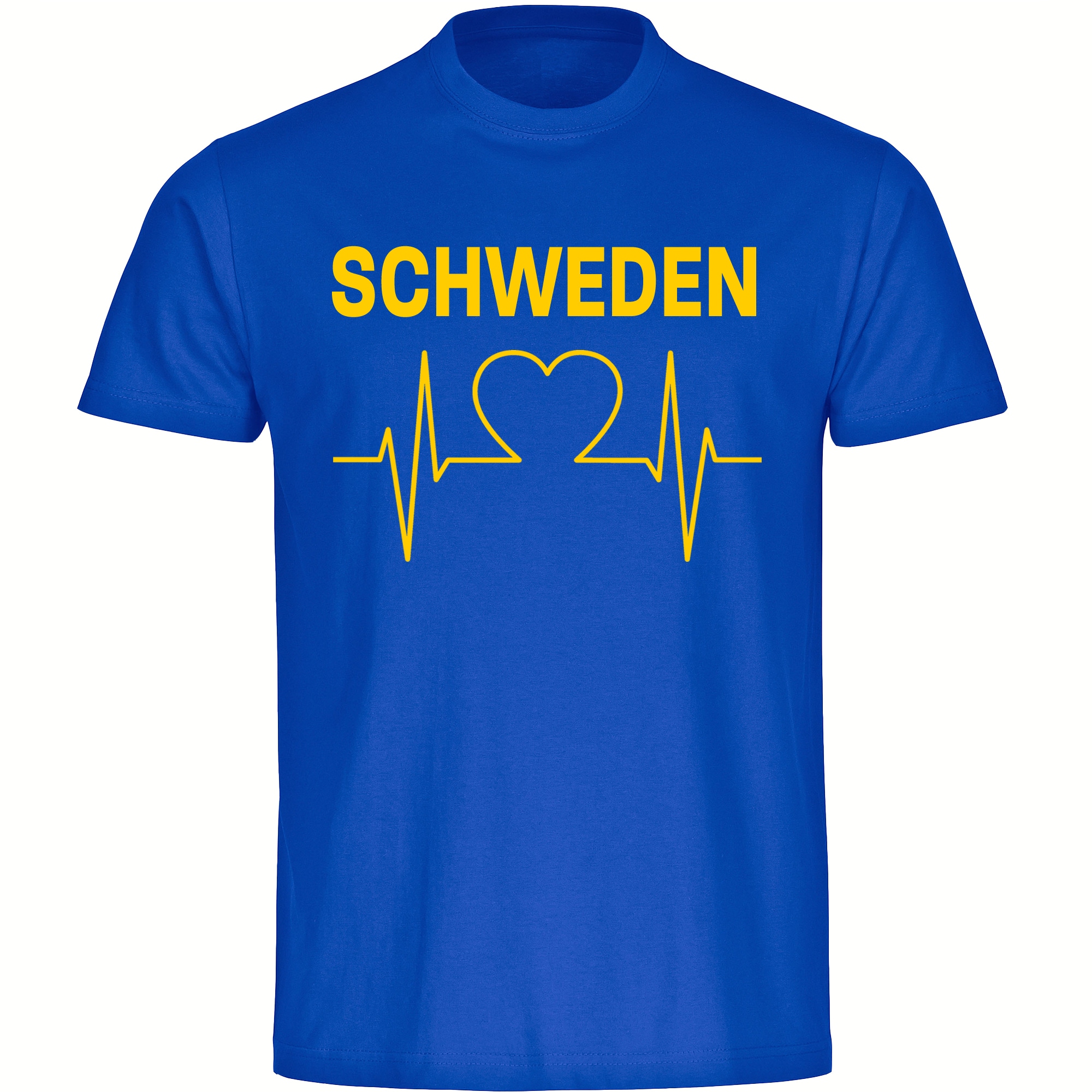 multifanshop Kinder T-Shirt - Schweden - Herzschlag - Druck gelb - Kind - Bild 1