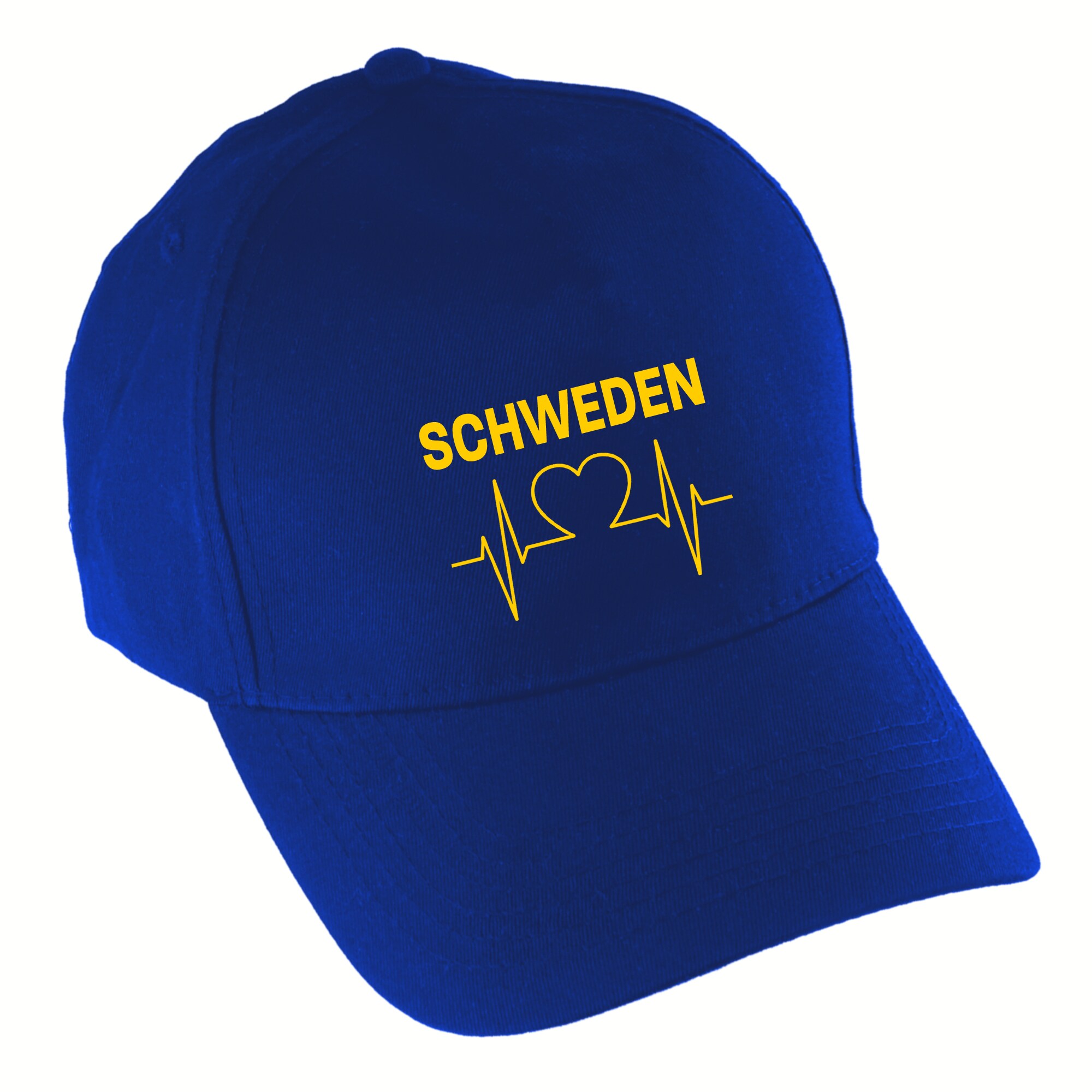 multifanshop Baseballcap - Schweden - Herzschlag - Druck gelb - M&uuml;tze - Bild 1