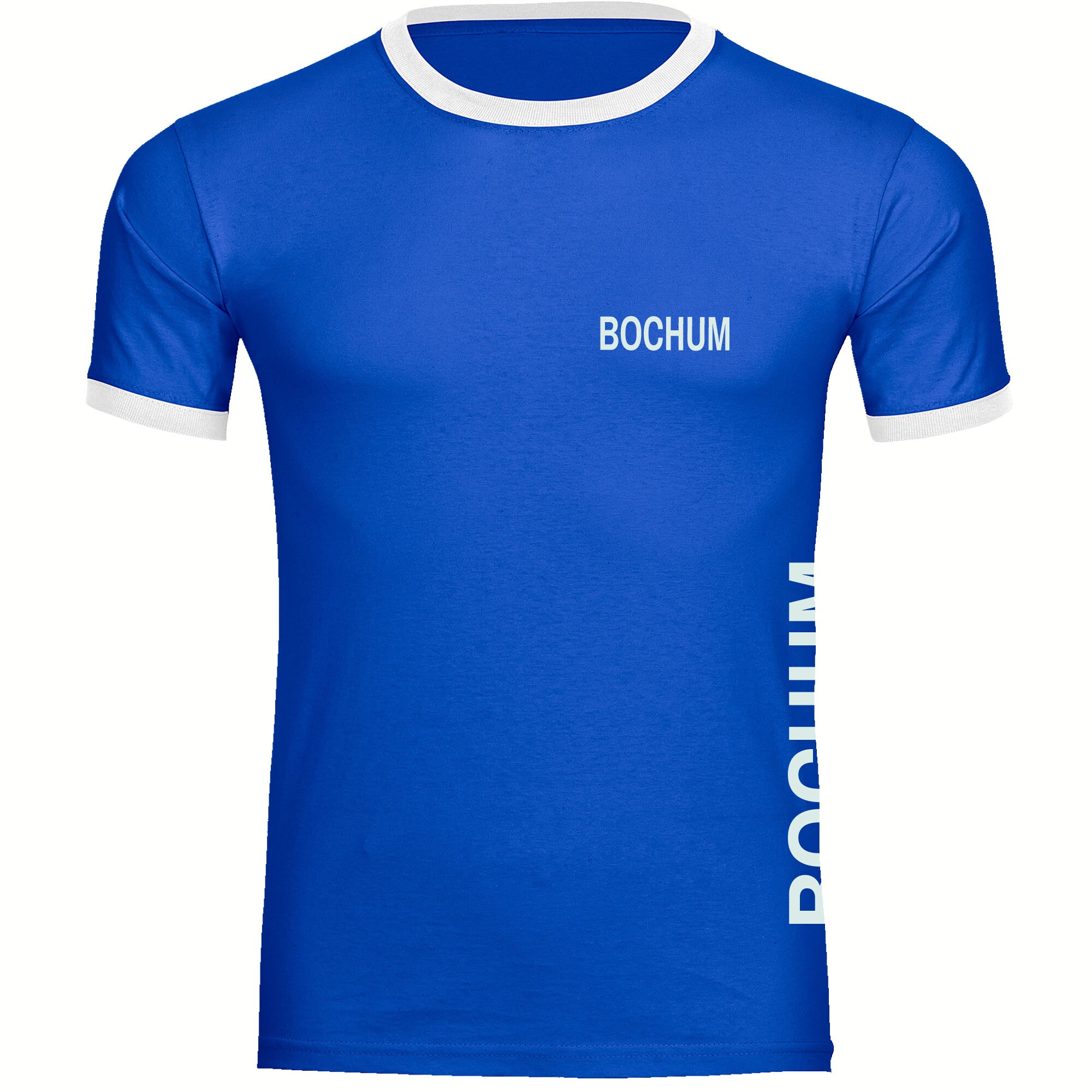 multifanshop Kontrast T-Shirt - Bochum - Brust & Seite - Druck wei&szlig; - M&auml;nner - Bild 1