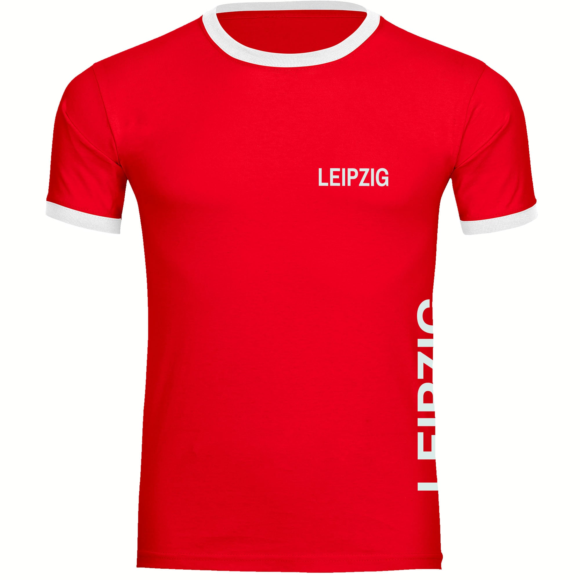 multifanshop Kontrast T-Shirt - Leipzig - Brust & Seite - Druck wei&szlig; - M&auml;nner - Bild 1