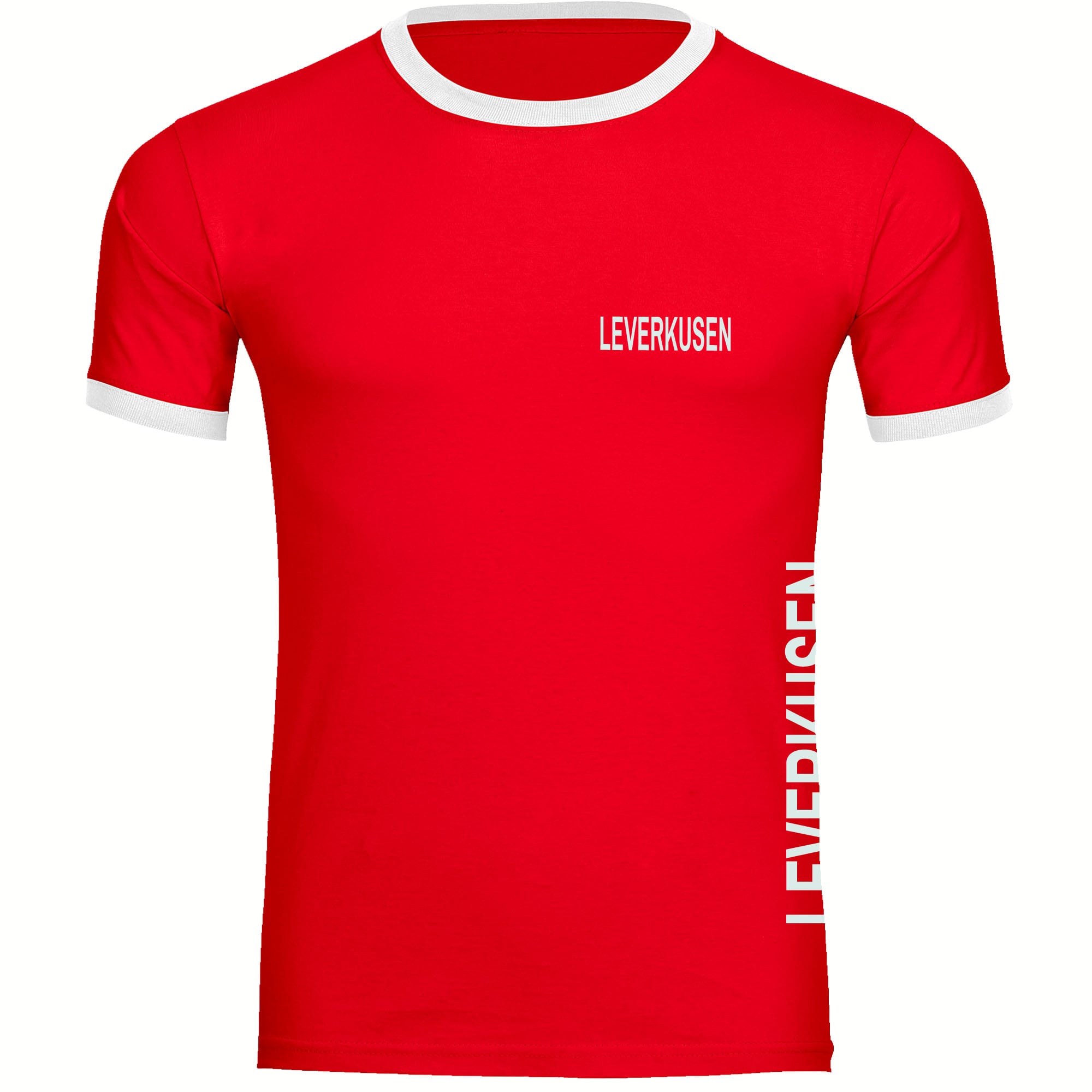 multifanshop Kontrast T-Shirt - Leverkusen - Brust & Seite - Druck wei&szlig; - M&auml;nner - Bild 1