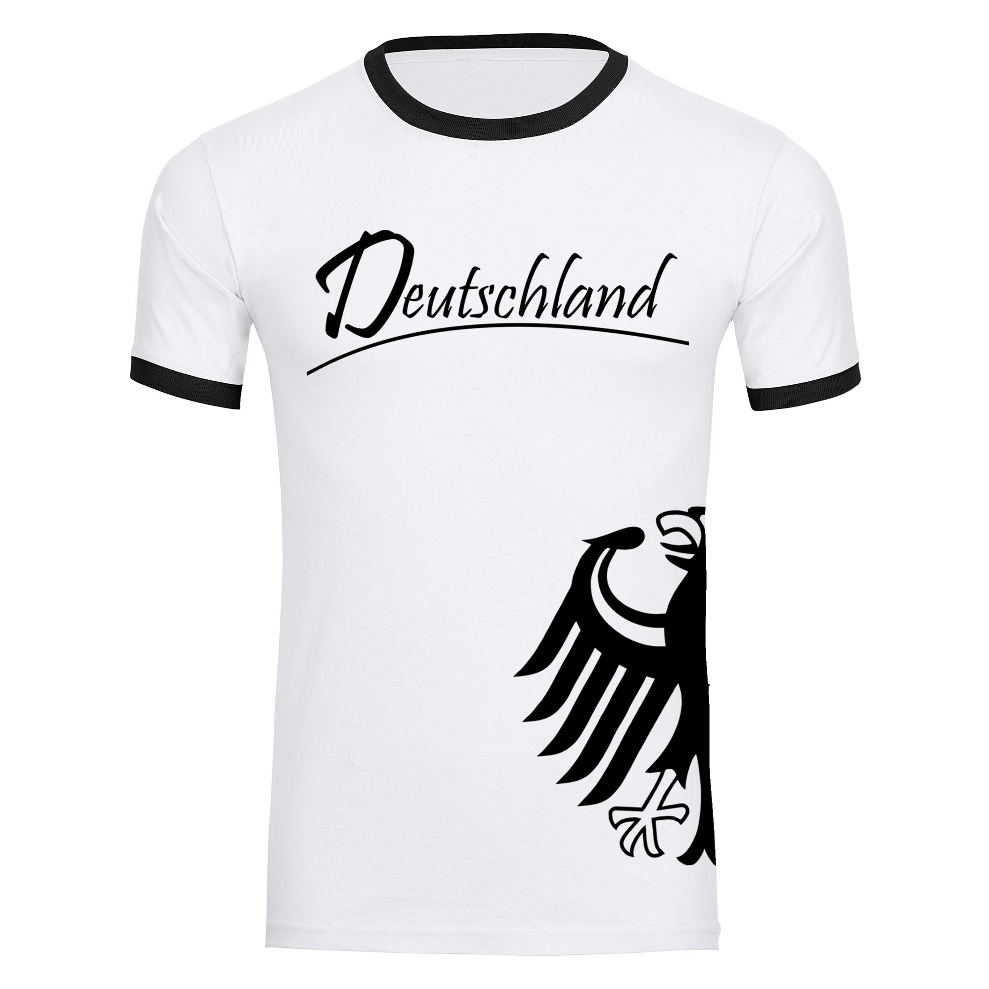 multifanshop Kontrast T-Shirt - Deutschland - Adler seitlich - Druck schwarz - M&auml;nner - Bild 1