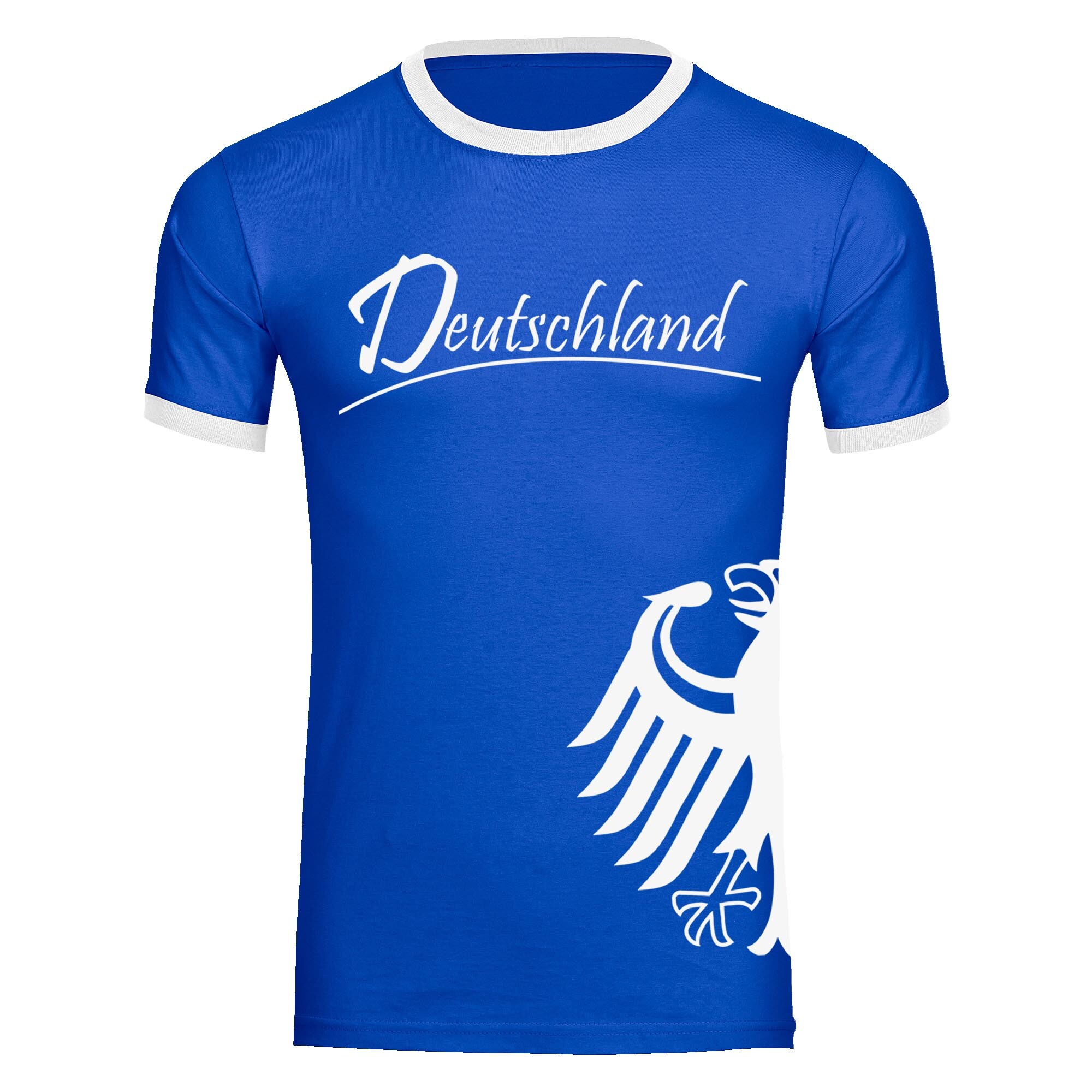 multifanshop Kontrast T-Shirt - Deutschland - Adler seitlich - Druck wei&szlig; - M&auml;nner - Bild 1