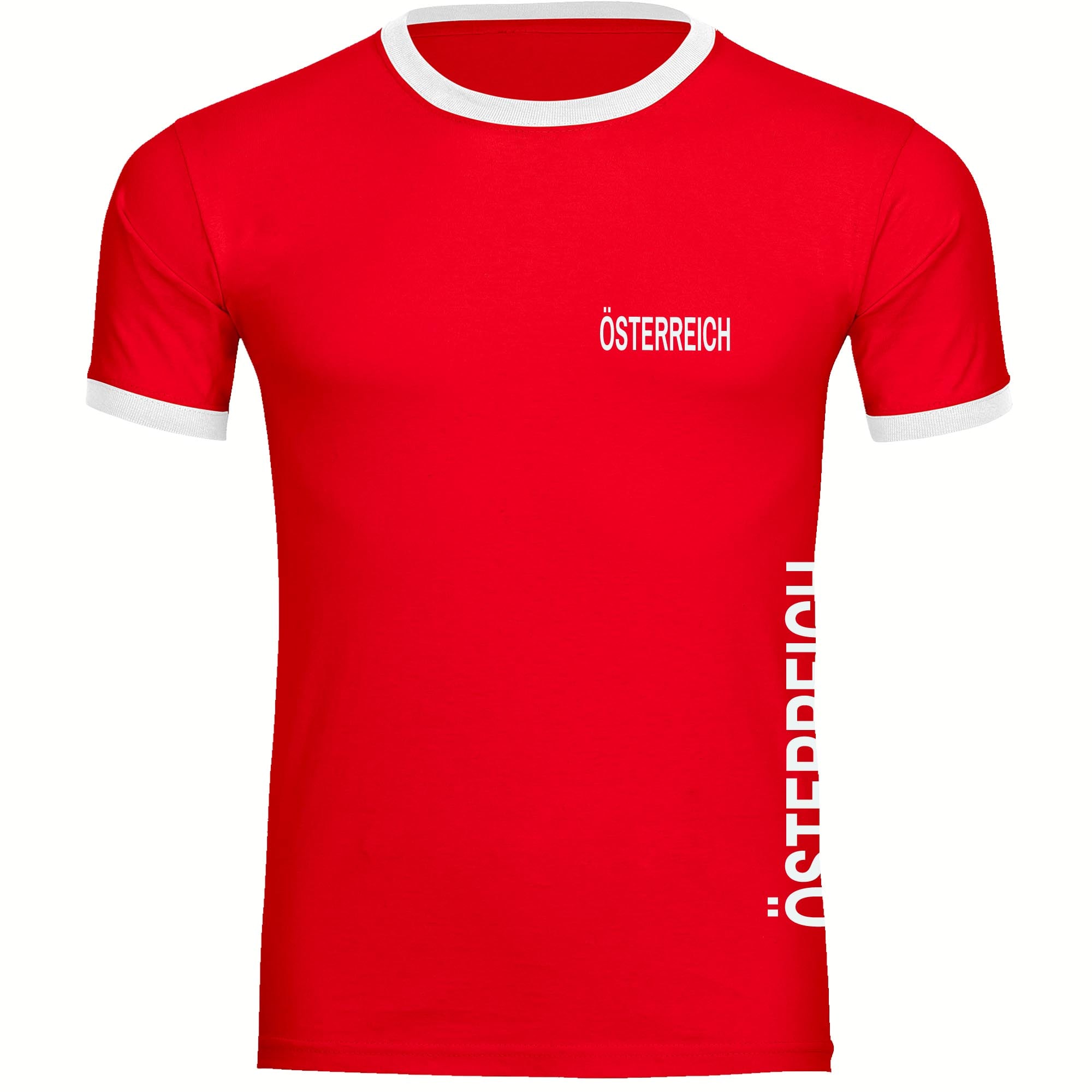 multifanshop Kontrast T-Shirt - &Ouml;sterreich - Brust & Seite - Druck wei&szlig; - M&auml;nner - Bild 1