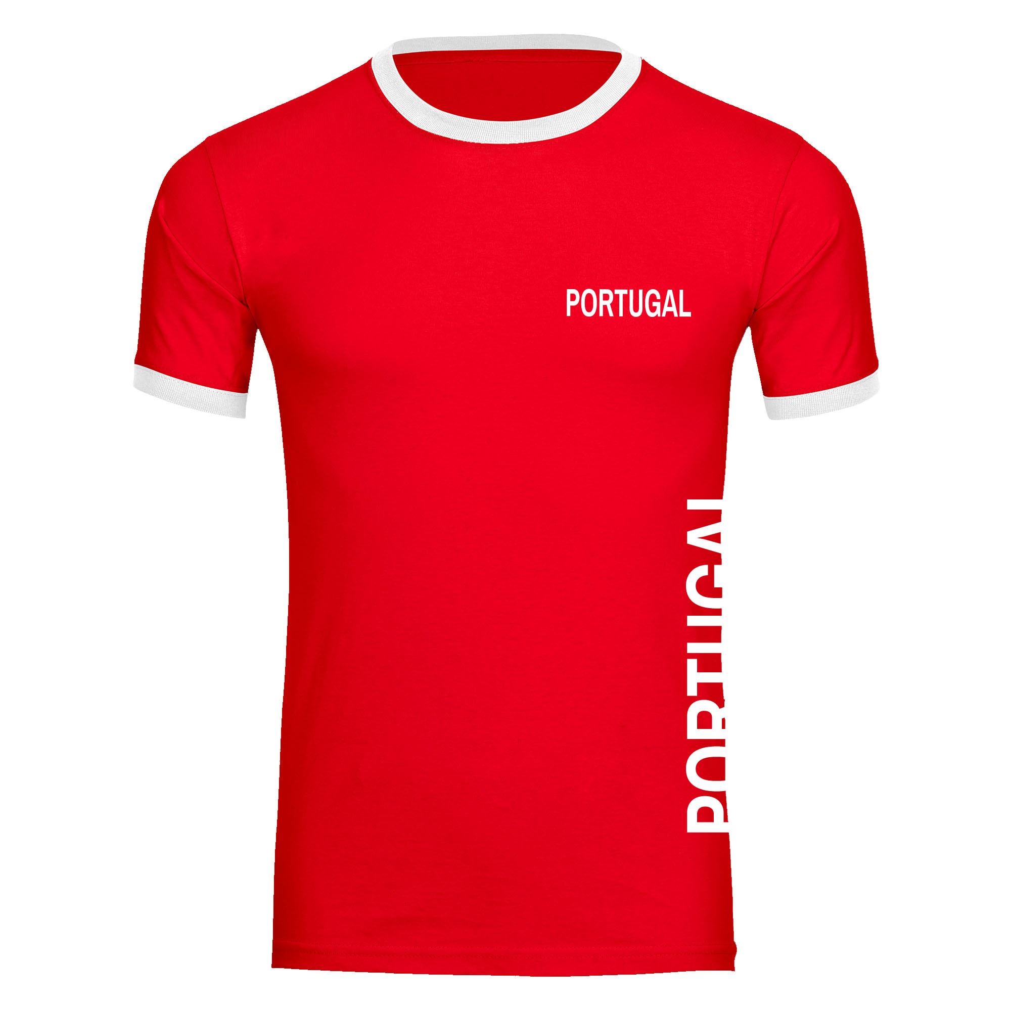 multifanshop Kontrast T-Shirt - Portugal - Brust & Seite - Druck wei&szlig; - M&auml;nner - Bild 1