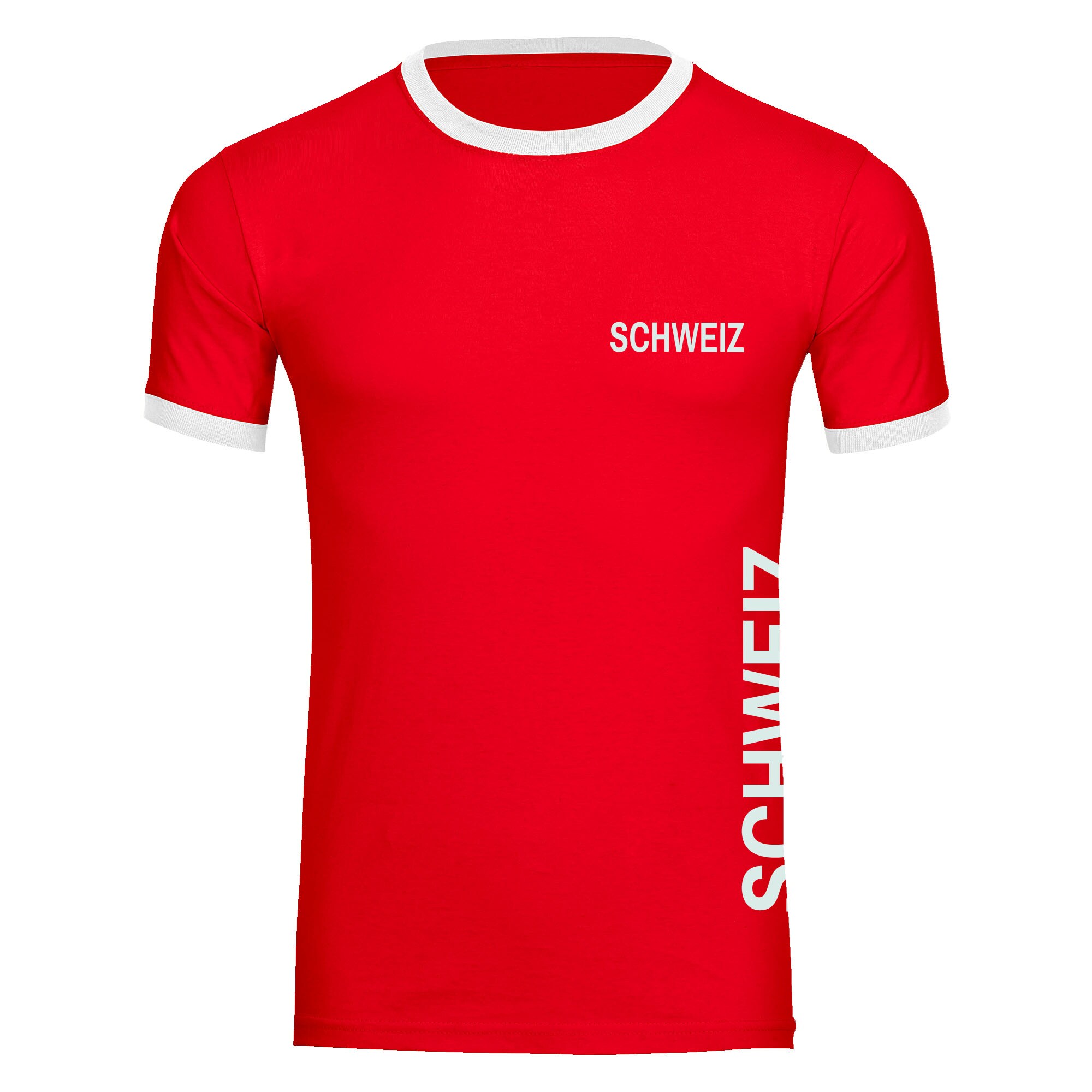 multifanshop Kontrast T-Shirt - Schweiz - Brust & Seite - Druck wei&szlig; - M&auml;nner - Bild 1