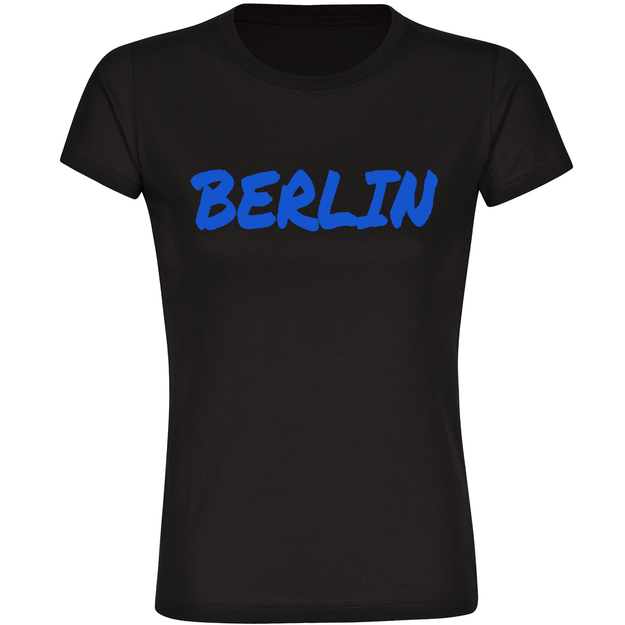 multifanshop Damen T-Shirt - Berlin blau - Textmarker - Druck blau - Frauen 