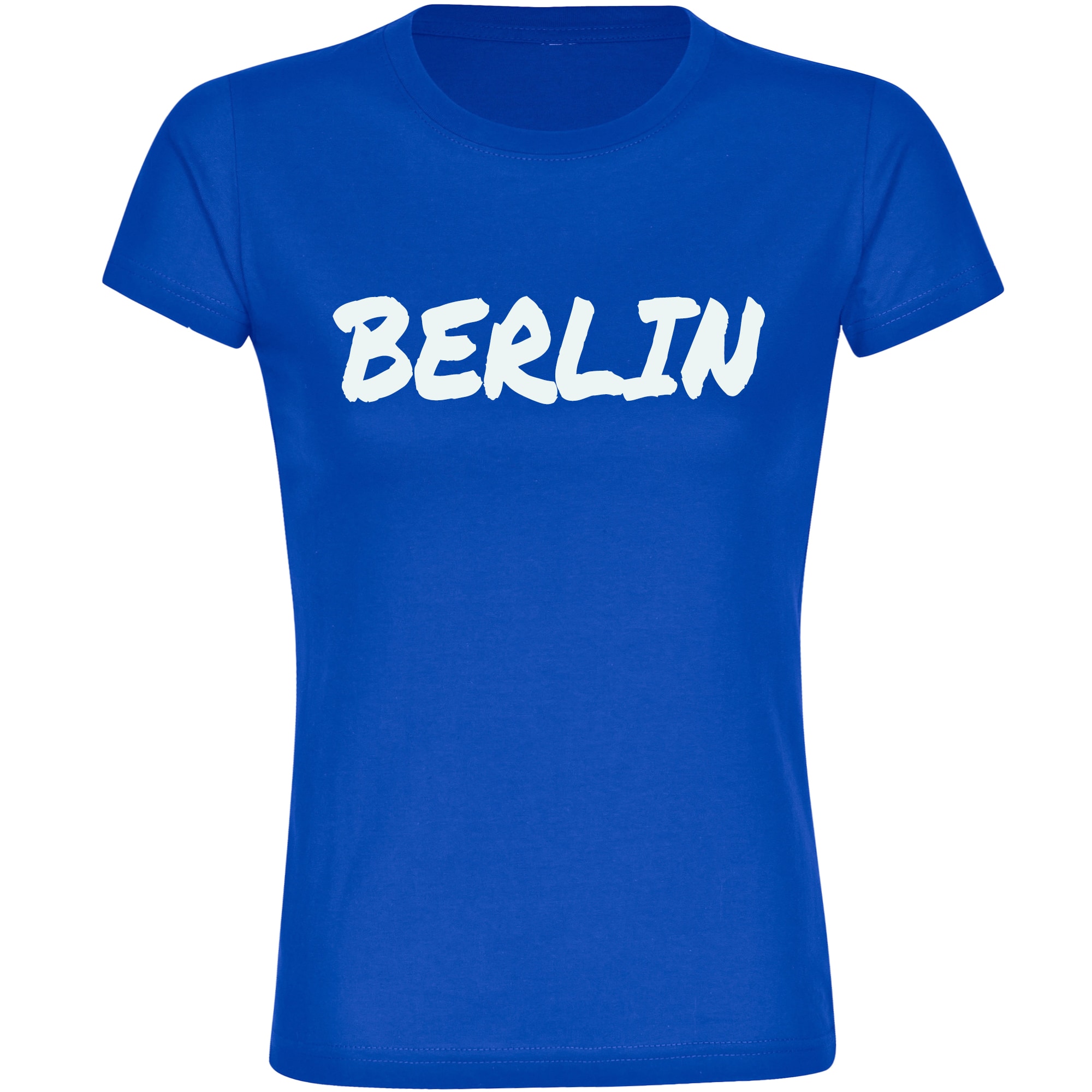 multifanshop Damen T-Shirt - Berlin blau - Textmarker - Druck wei&szlig; - Frauen - Bild 1