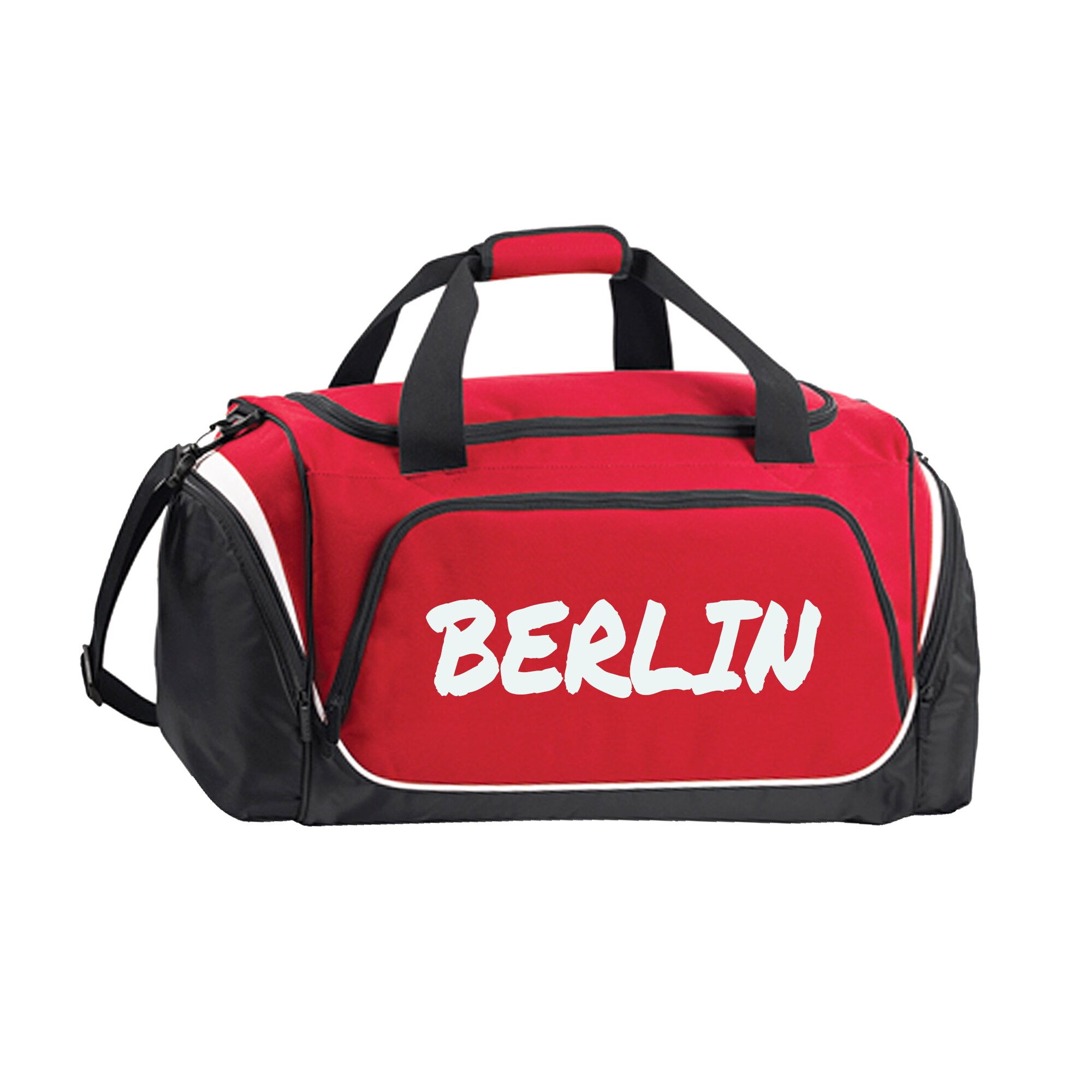 multifanshop Sporttasche - Berlin rot - Textmarker - Druck wei&szlig; - Tasche - Bild 1