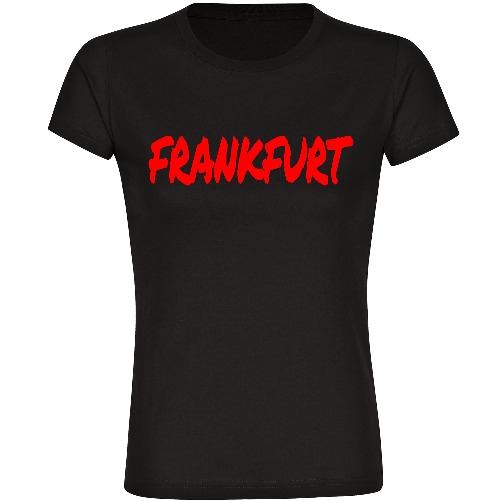 multifanshop Damen T-Shirt - Frankfurt - Textmarker - Druck rot - Frauen - Bild 1