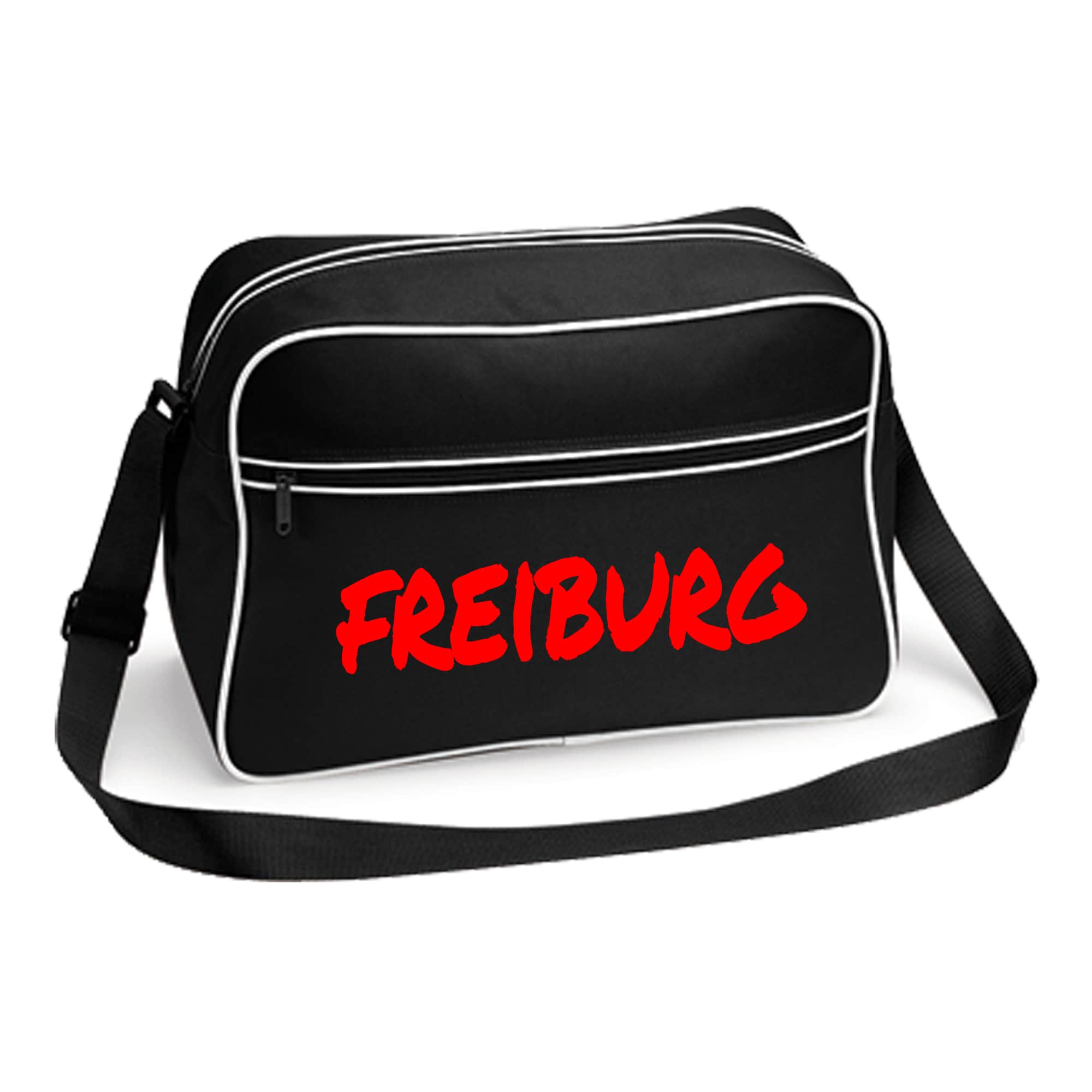 multifanshop Retrotasche - Freiburg - Textmarker - Druck rot - Tasche - Bild 1
