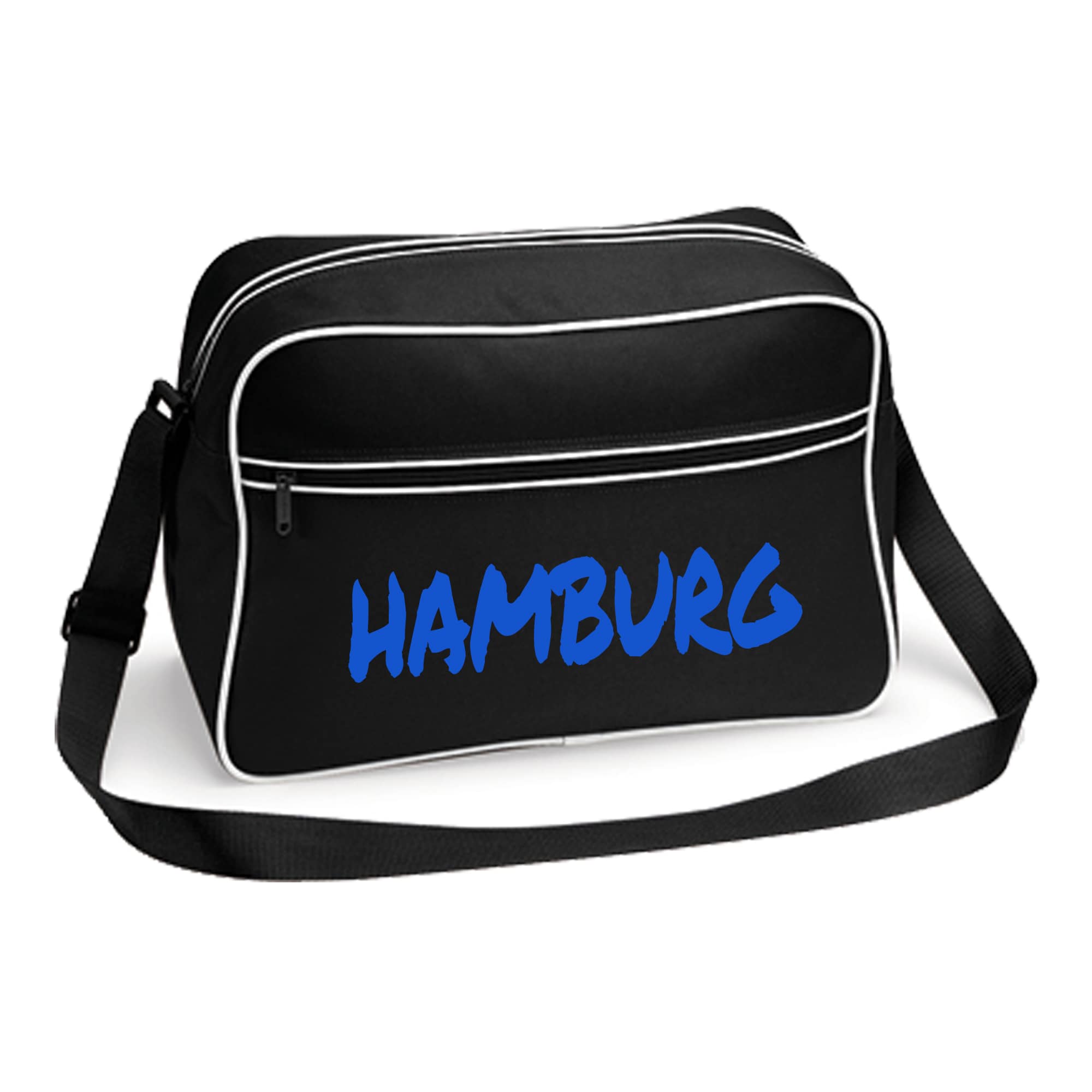 multifanshop Retrotasche - Hamburg - Textmarker - Druck blau - Tasche - Bild 1