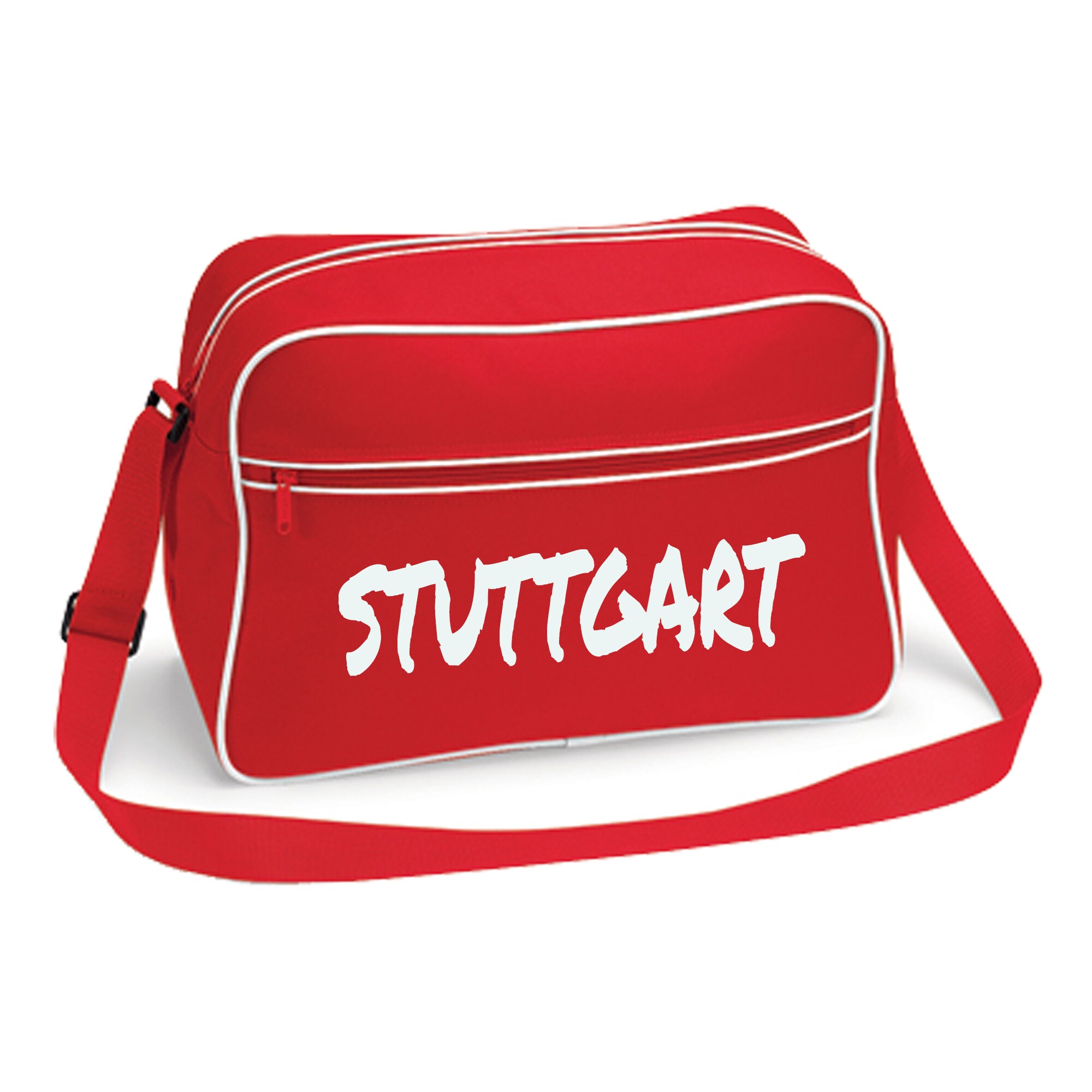 multifanshop Retrotasche - Stuttgart - Textmarker - Druck wei&szlig; - Tasche - Bild 1