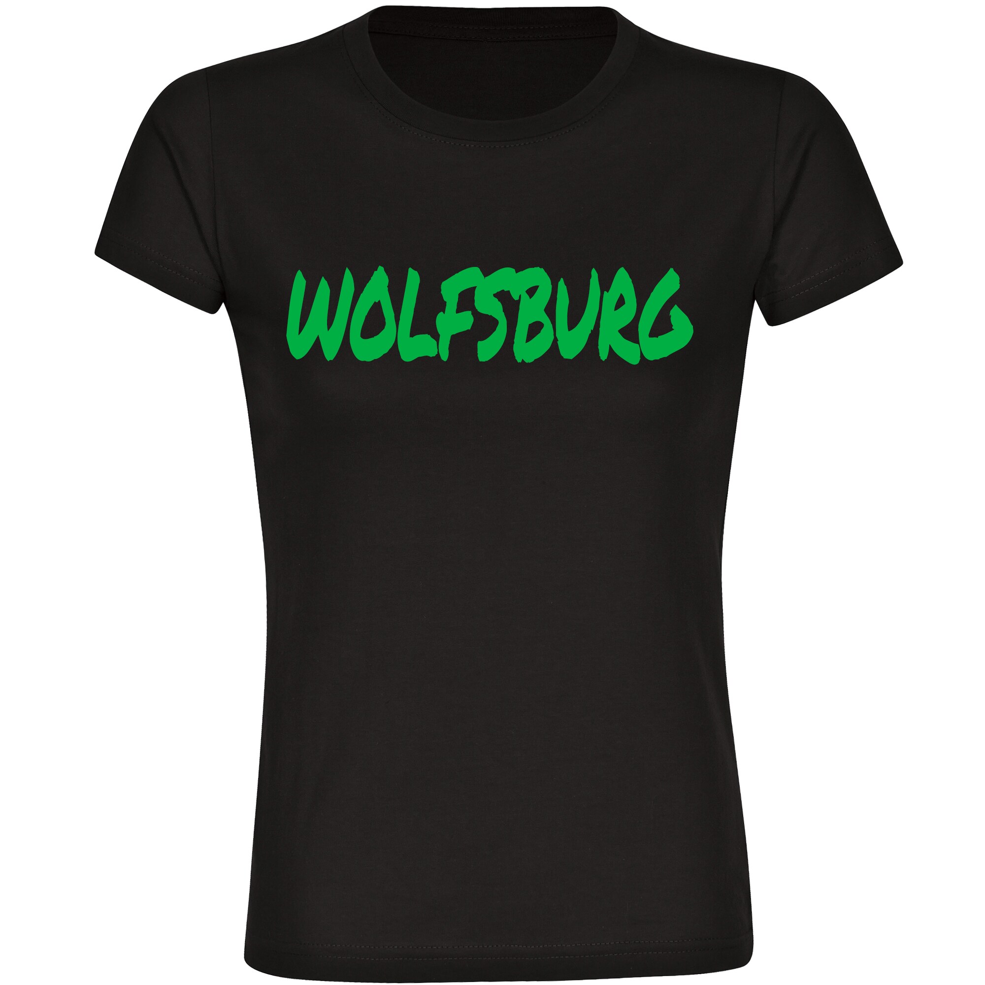 multifanshop Damen T-Shirt - Wolfsburg - Textmarker - Druck gr&uuml;n - Frauen - Bild 1