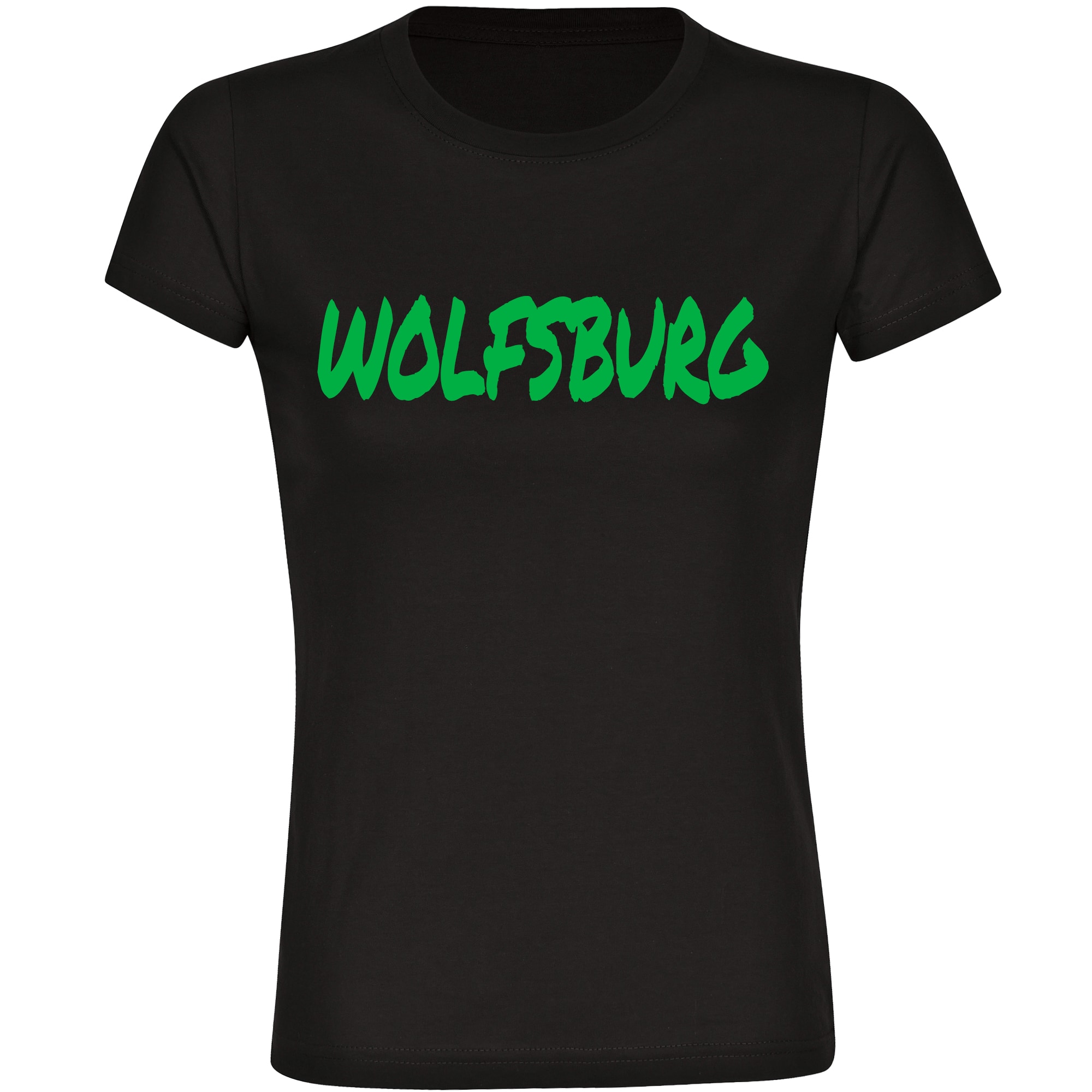 multifanshop Damen T-Shirt - Wolfsburg - Textmarker - Druck gr&uuml;n - Frauen - Bild 1