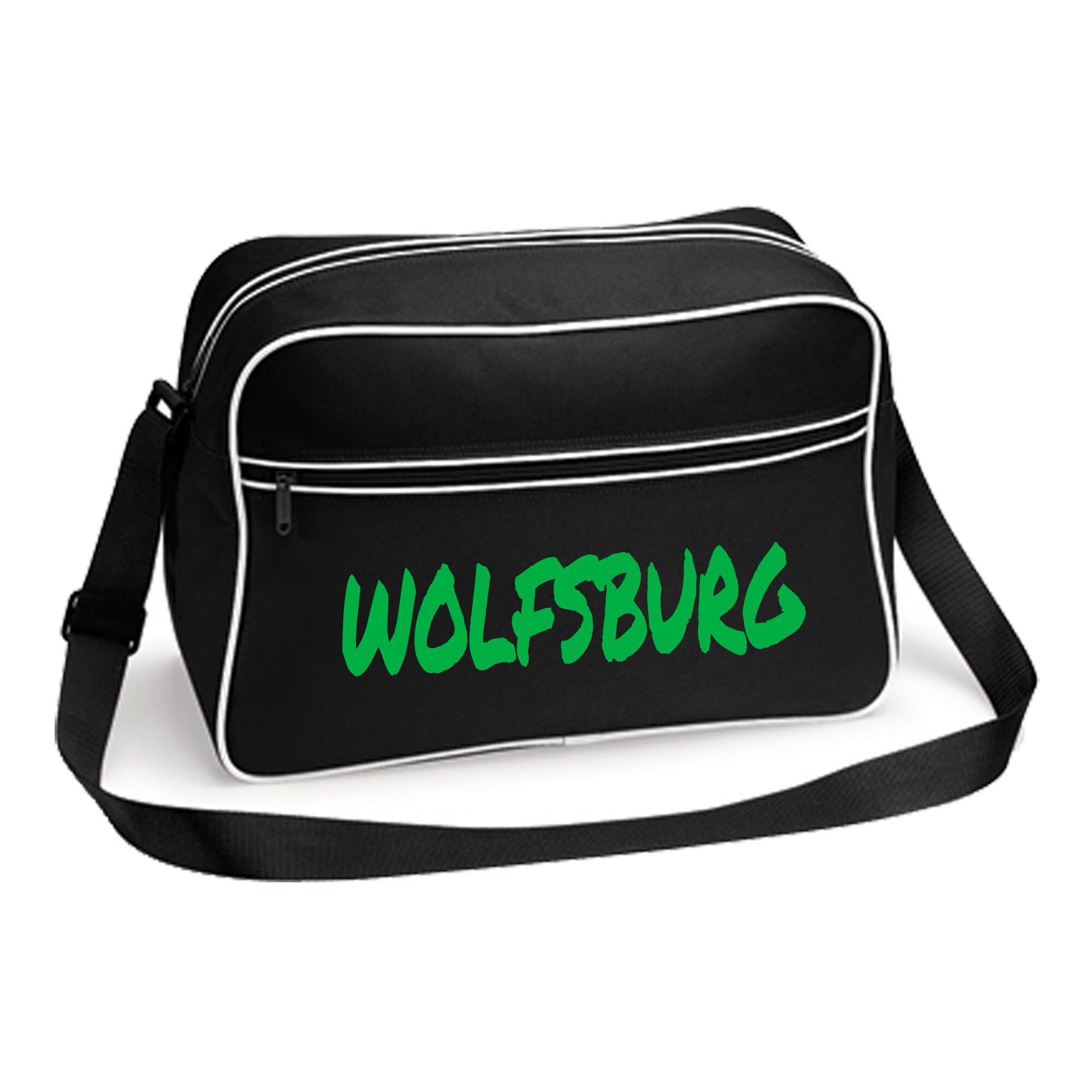 multifanshop Retrotasche - Wolfsburg - Textmarker - Druck gr&uuml;n - Tasche - Bild 1