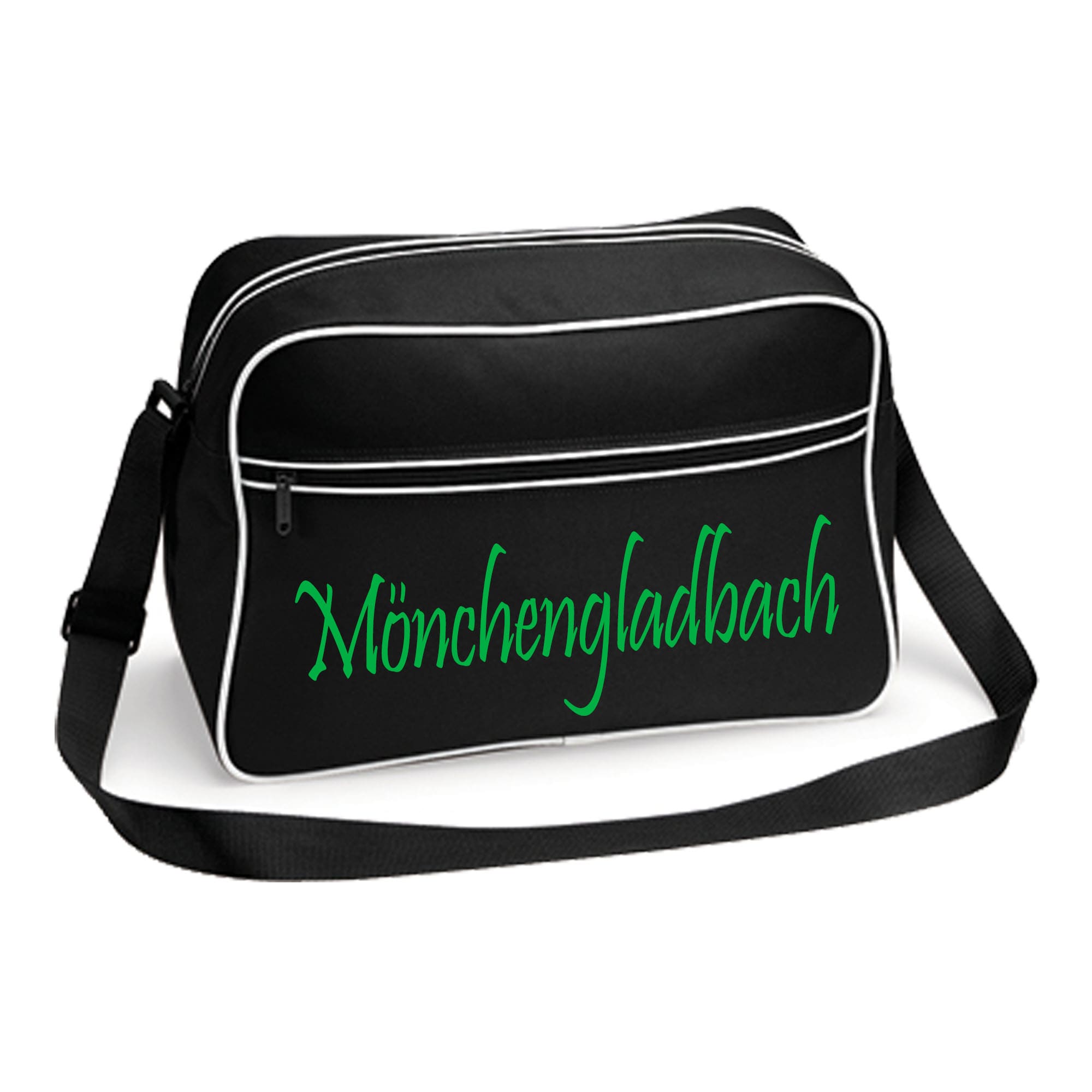 multifanshop Retrotasche - M&ouml;nchengladbach - Schriftzug - Druck gr&uuml;n - Tasche - Bild 1