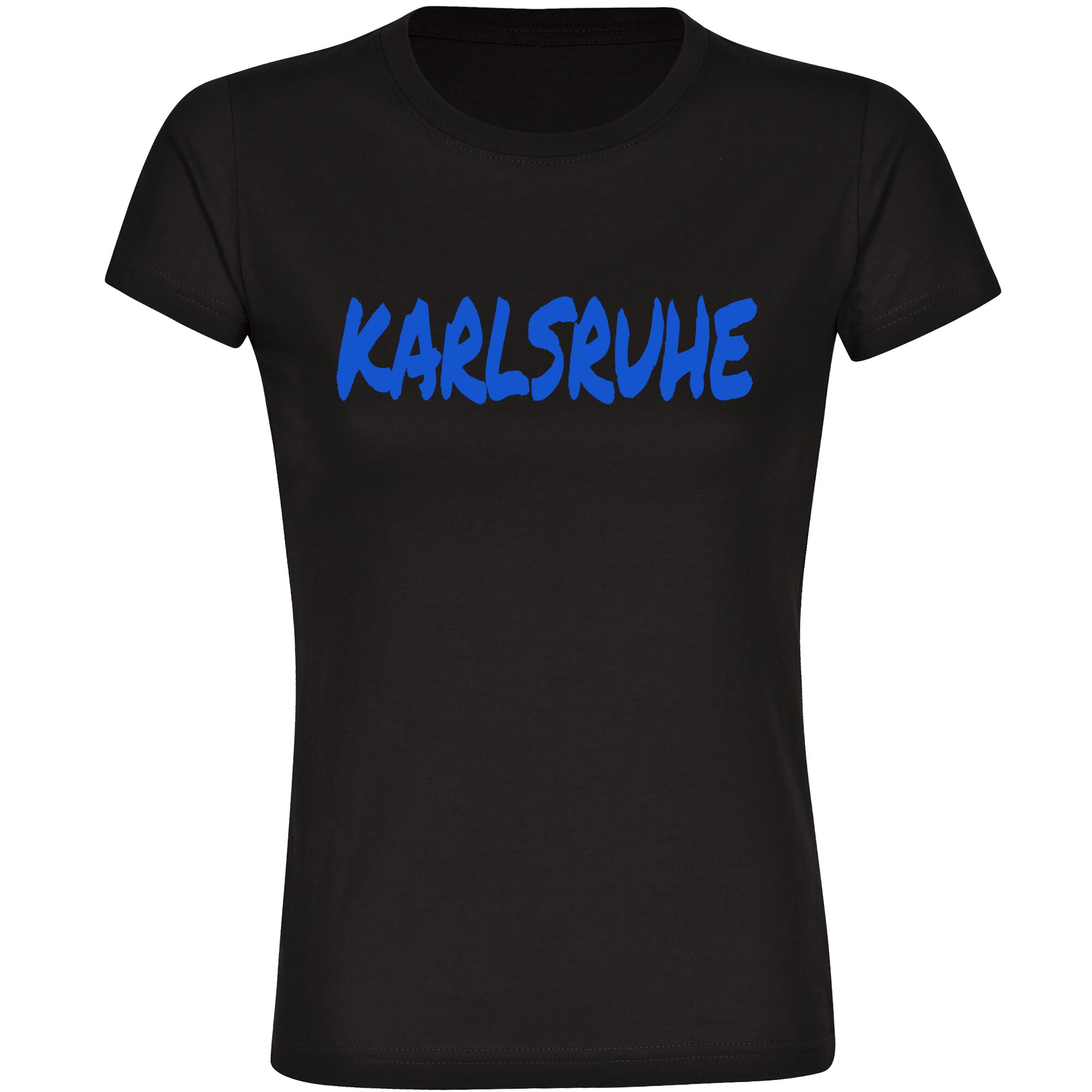 multifanshop Damen T-Shirt - Karlsruhe - Textmarker - Druck blau - Frauen - Bild 1