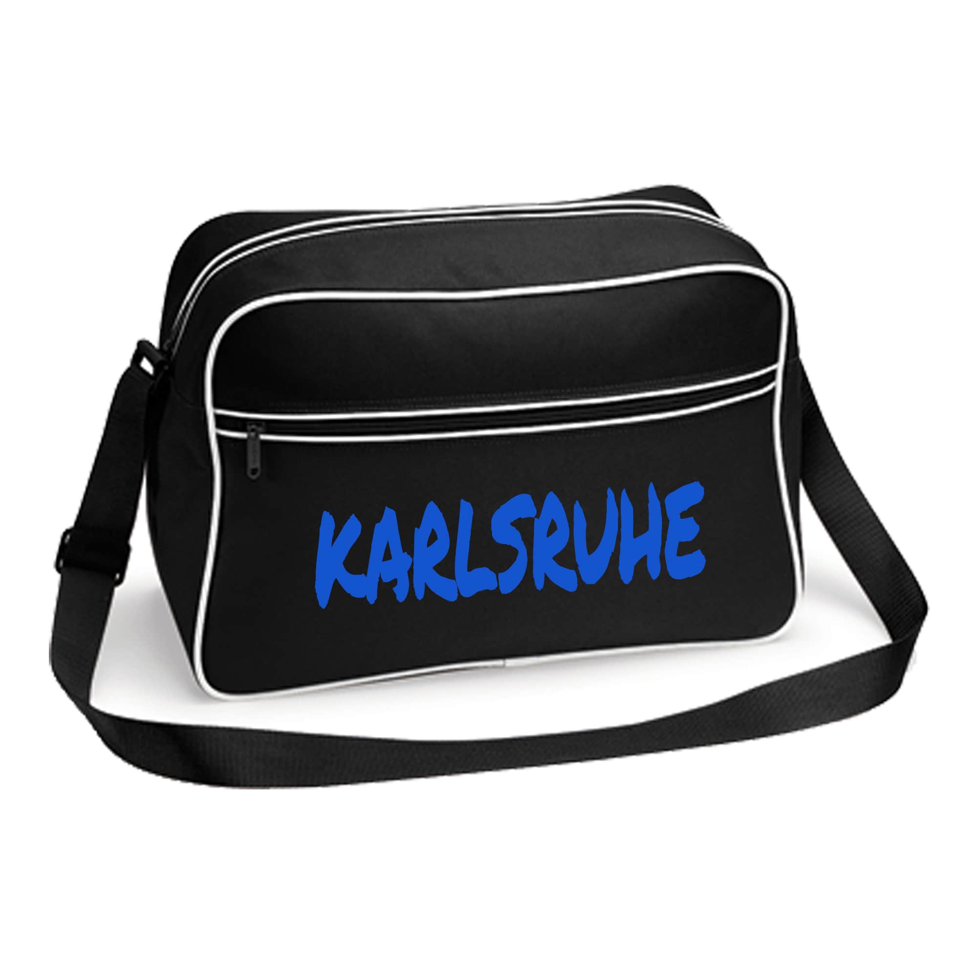 multifanshop Retrotasche - Karlsruhe - Textmarker - Druck blau - Tasche - Bild 1