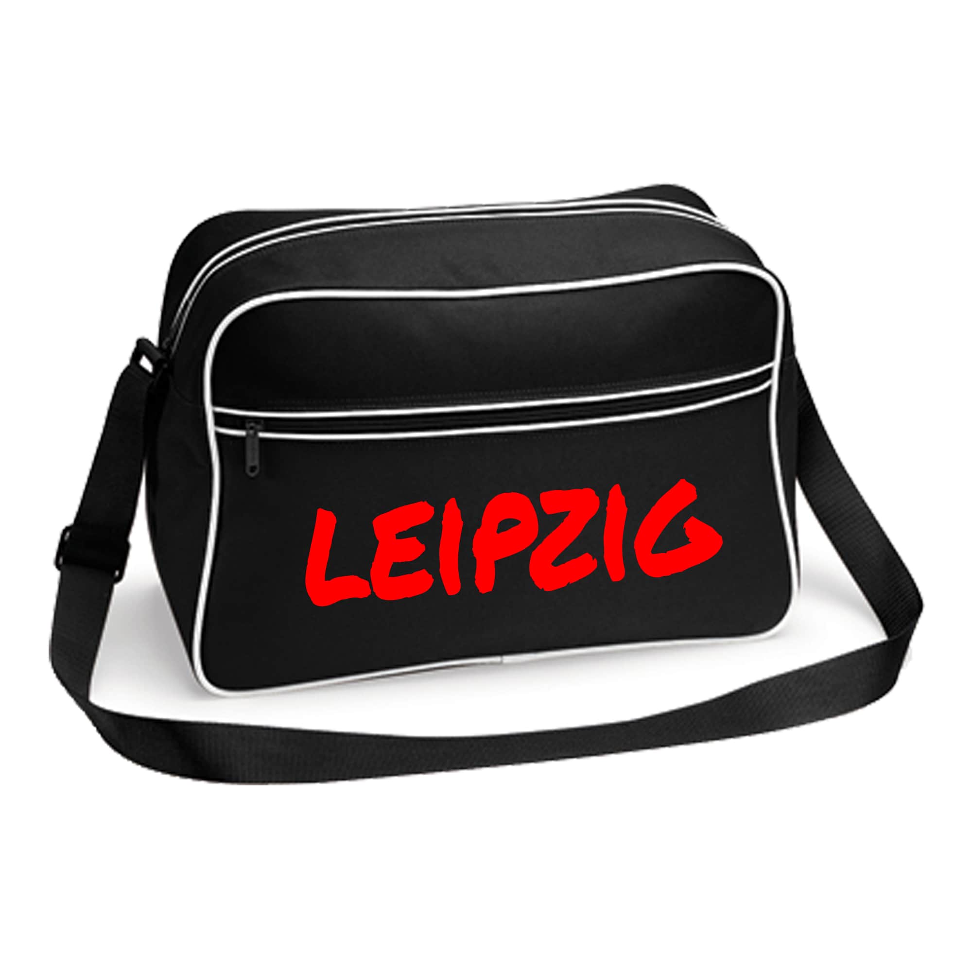 multifanshop Retrotasche - Leipzig - Textmarker - Druck rot - Tasche - Bild 1