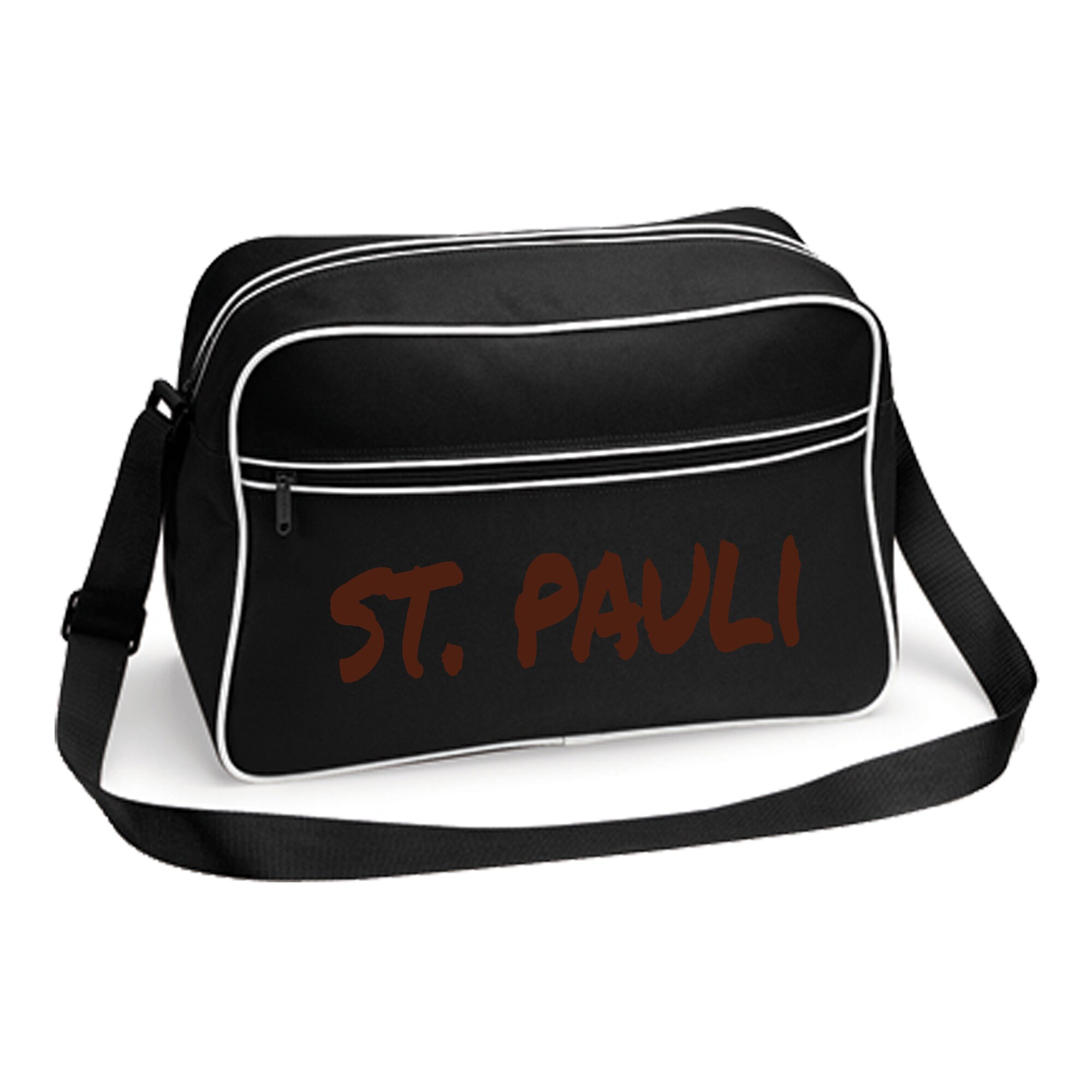 multifanshop Retrotasche - St. Pauli - Textmarker - Druck braun - Tasche - Bild 1
