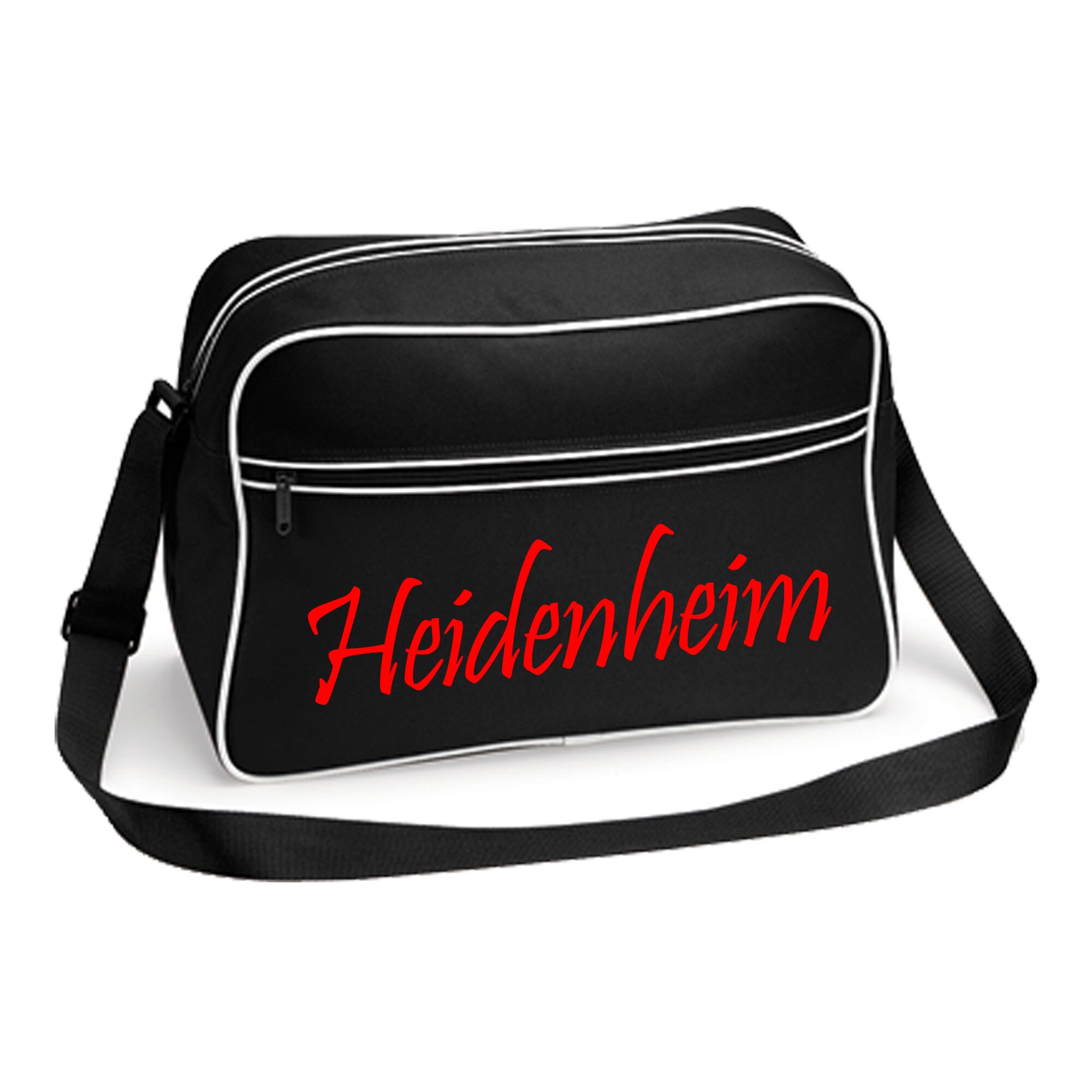 multifanshop Retrotasche - Heidenheim - Schriftzug - Druck rot - Tasche - Bild 1
