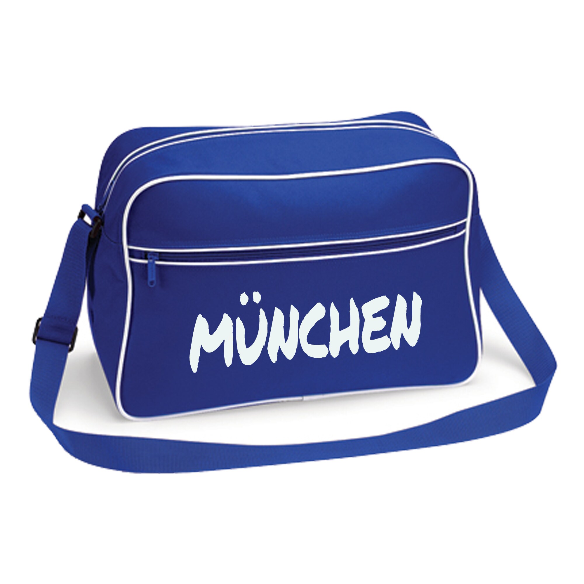 multifanshop Retrotasche - M&uuml;nchen blau - Textmarker - Druck wei&szlig; - Tasche - Bild 1