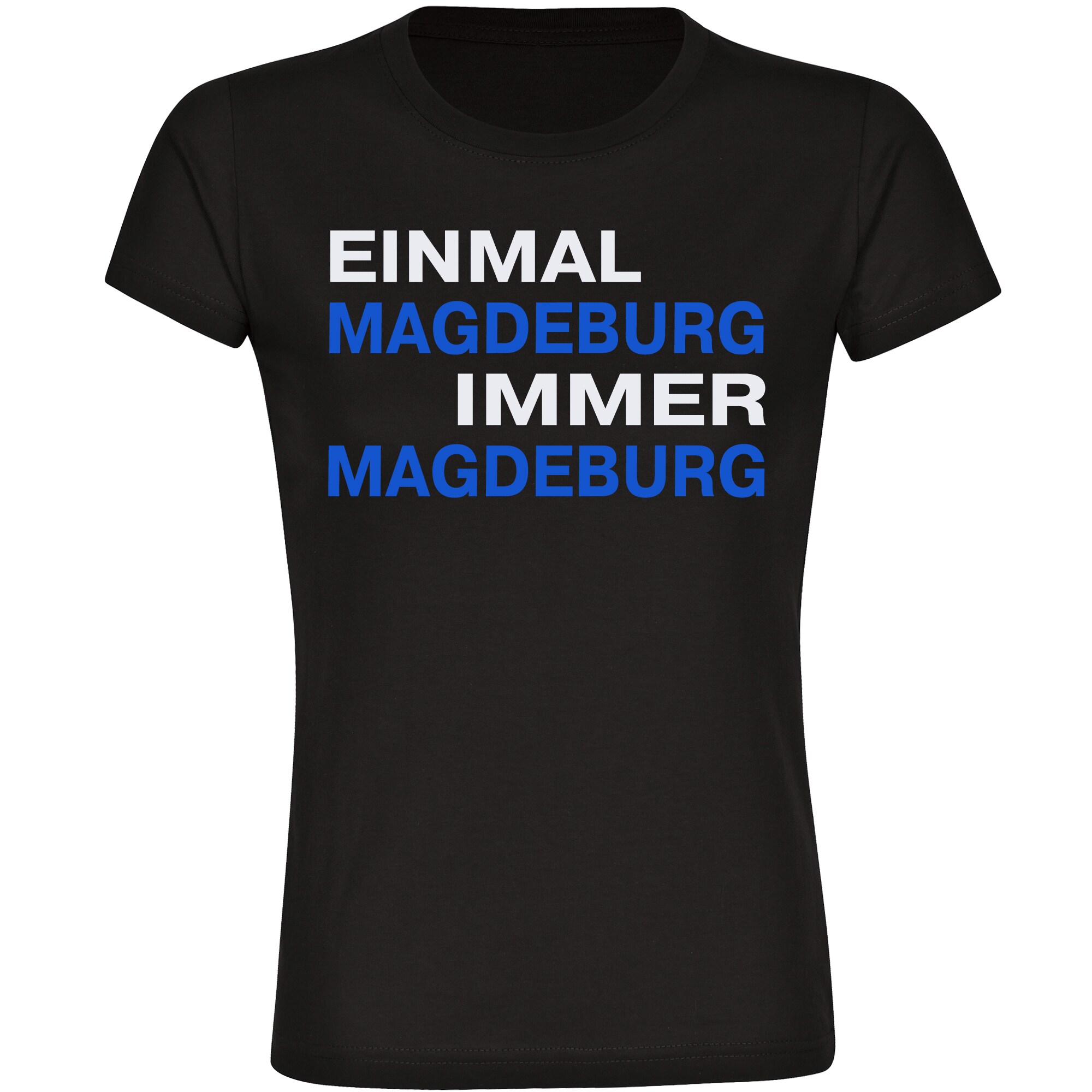 multifanshop Damen T-Shirt - Magdeburg - Einmal Immer - Druck blau - Frauen - Bild 1