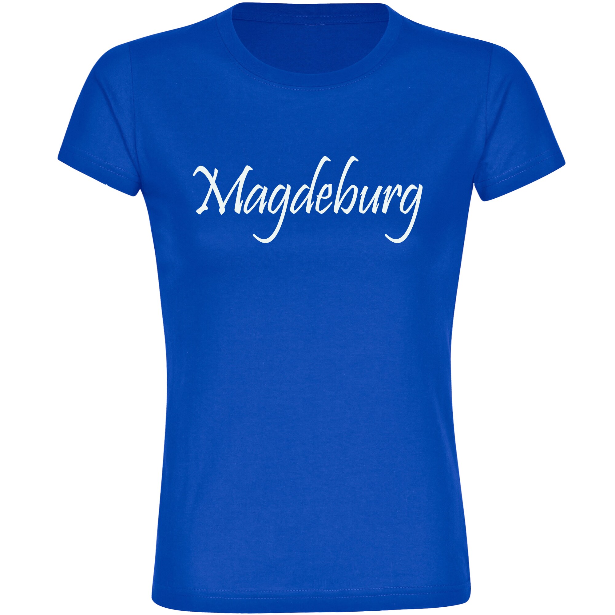 multifanshop Damen T-Shirt - Magdeburg - Schriftzug - Druck wei&szlig; - Frauen - Bild 1