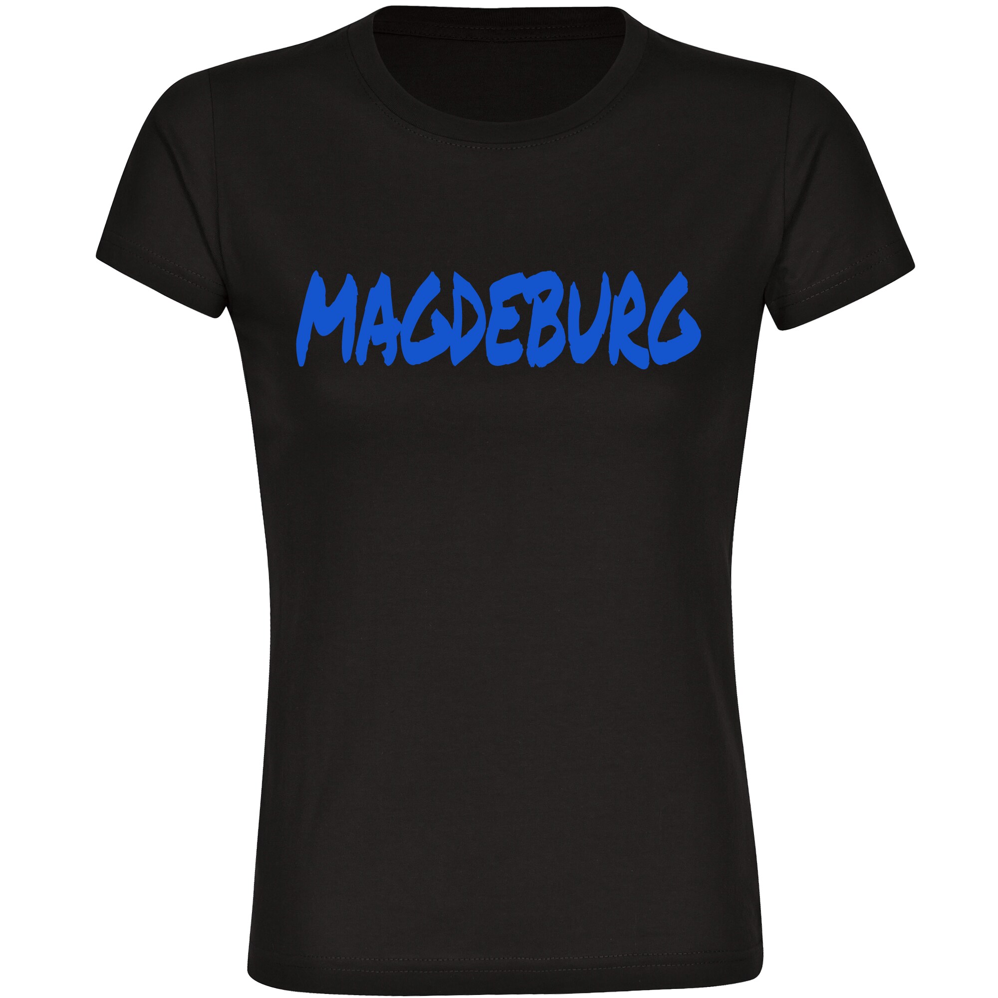 multifanshop Damen T-Shirt - Magdeburg - Textmarker - Druck blau - Frauen - Bild 1