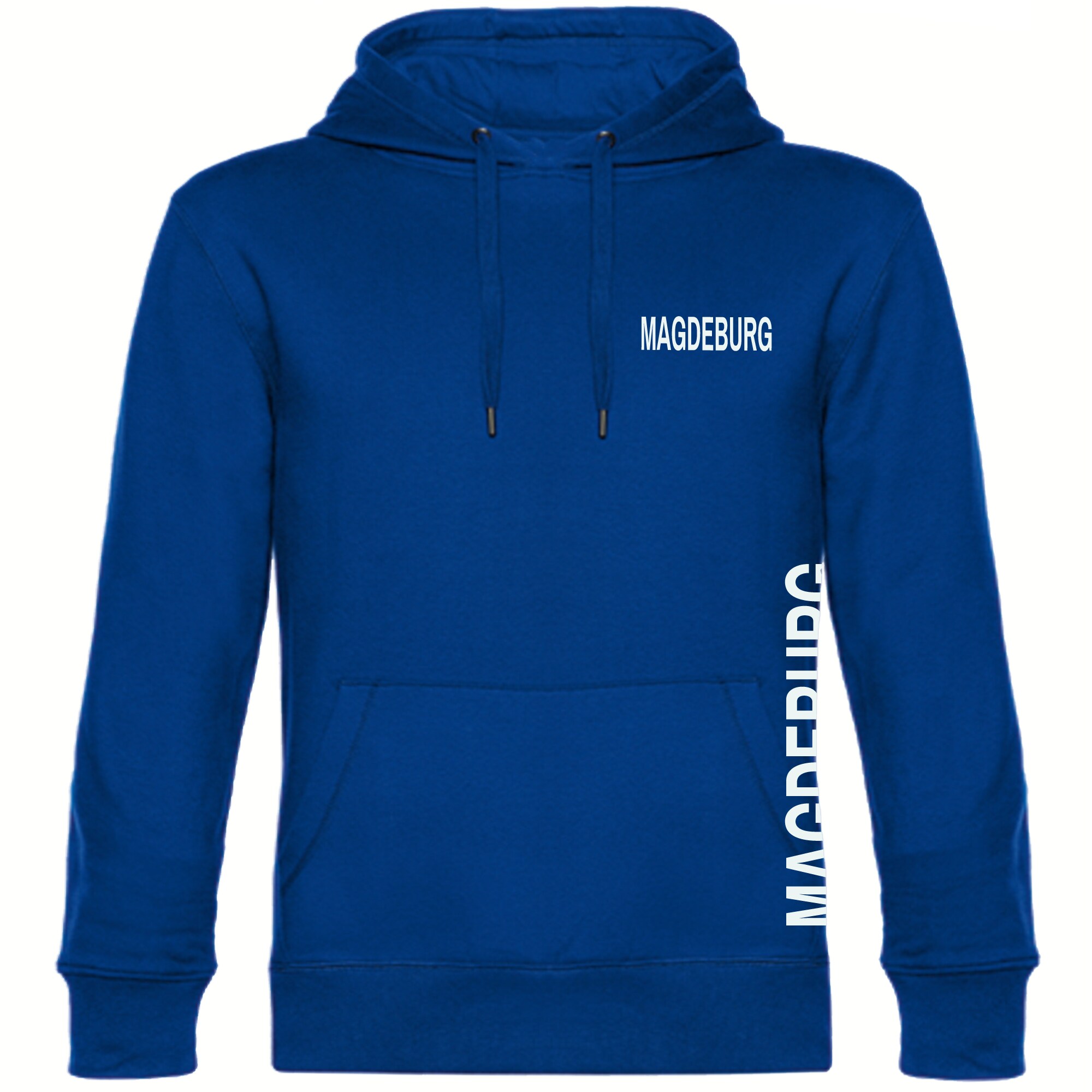 multifanshop Kapuzen Sweatshirt - Magdeburg - Brust & Seite - Druck wei&szlig; - Hoodie - Bild 1