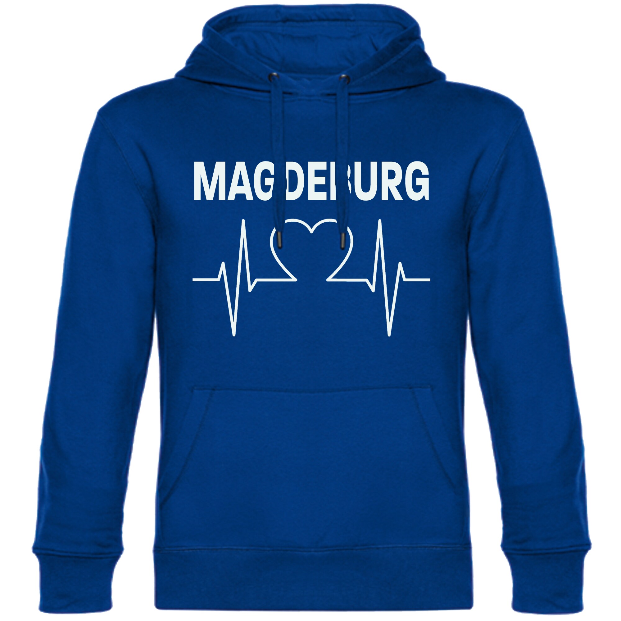 multifanshop Kapuzen Sweatshirt - Magdeburg - Herzschlag - Druck wei&szlig; - Hoodie - Bild 1