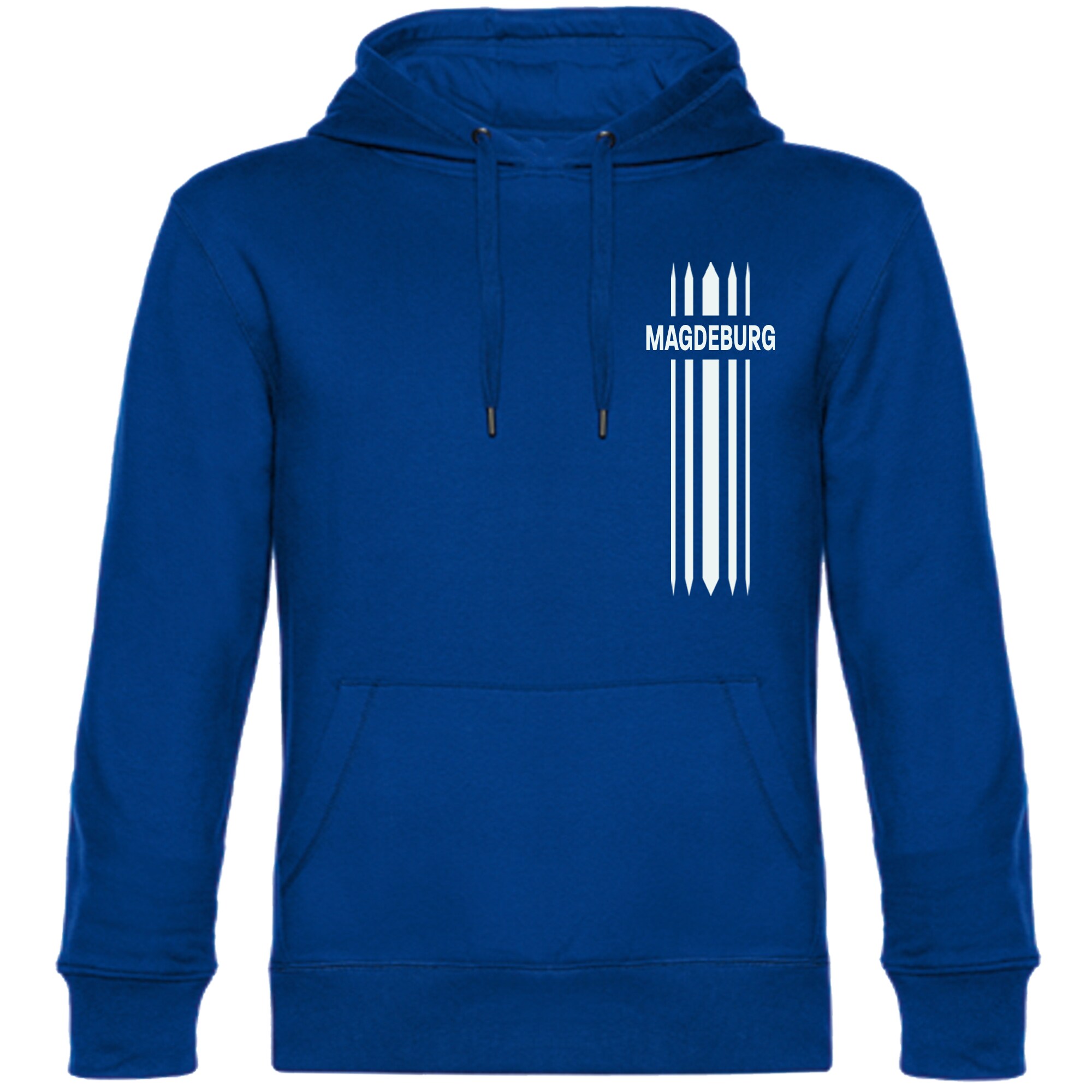 multifanshop Kapuzen Sweatshirt - Magdeburg - Streifen - Druck wei&szlig; - Hoodie - Bild 1