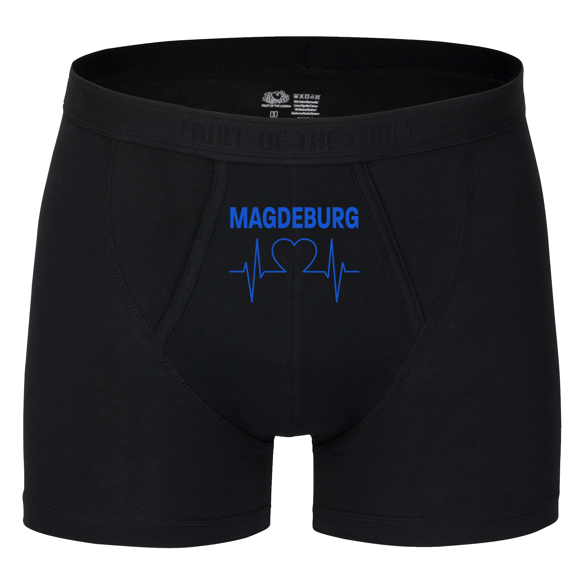 multifanshop Herren Boxer Short - Magdeburg - Herzschlag - Druck blau - Unterw&auml;sche - Bild 1