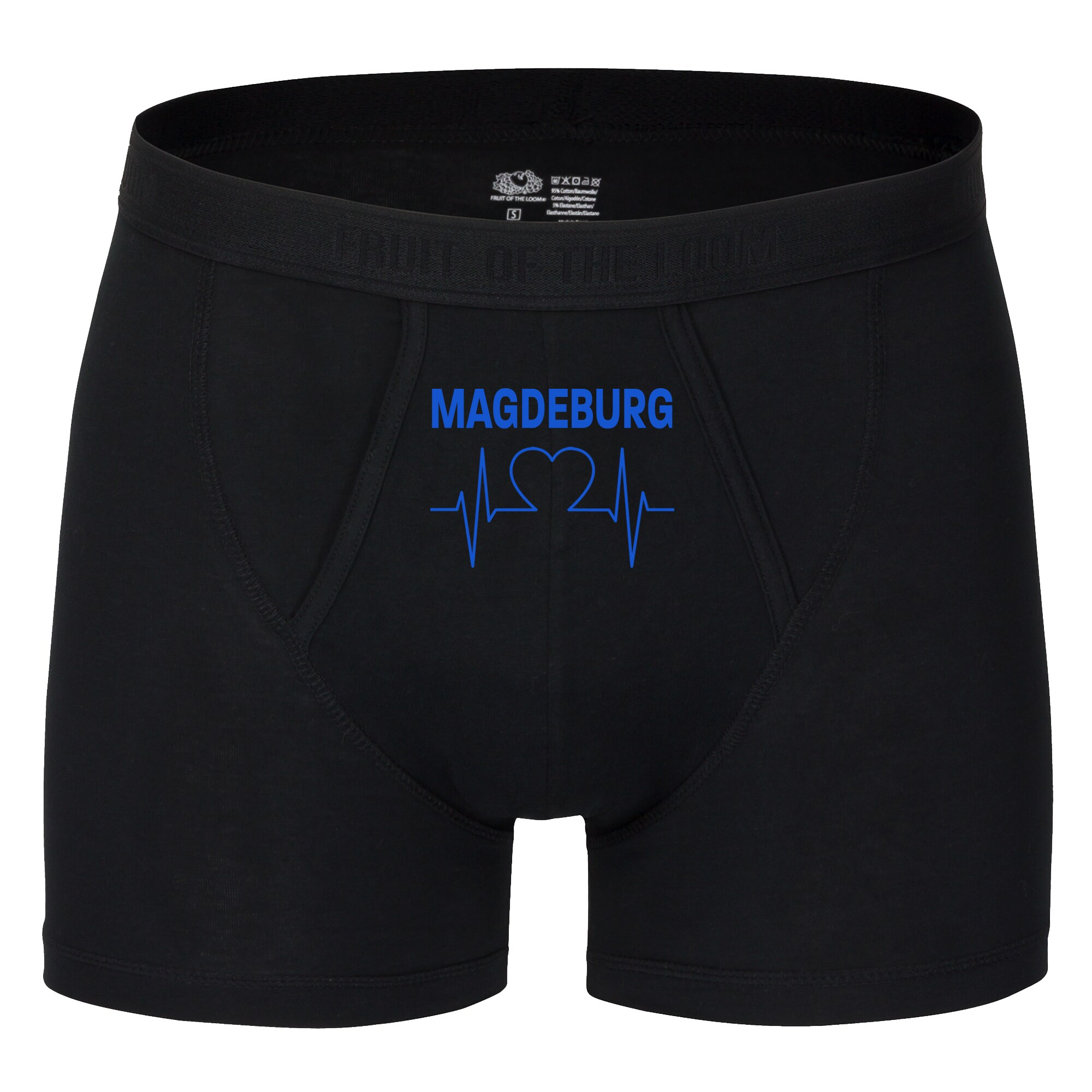 multifanshop Herren Boxer Short - Magdeburg - Herzschlag - Druck blau - Unterw&auml;sche - Bild 1