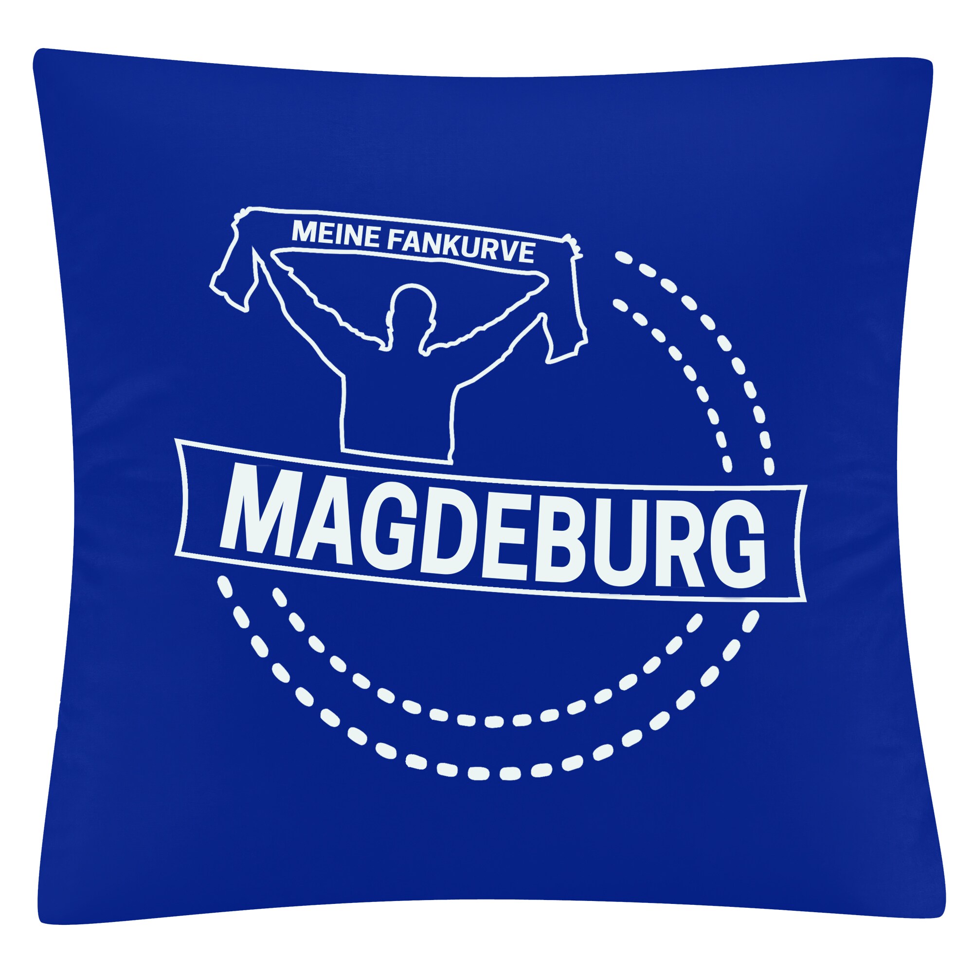 multifanshop Kissenbezug - Magdeburg - Meine Fankurve - Druck wei&szlig; - Kissen - Bild 1
