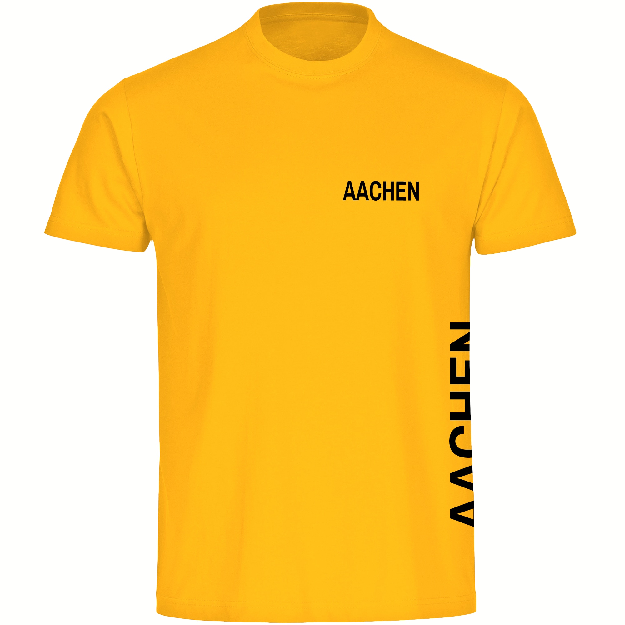 multifanshop Herren T-Shirt - Aachen - Brust & Seite - Druck schwarz - M&auml;nner - Bild 1