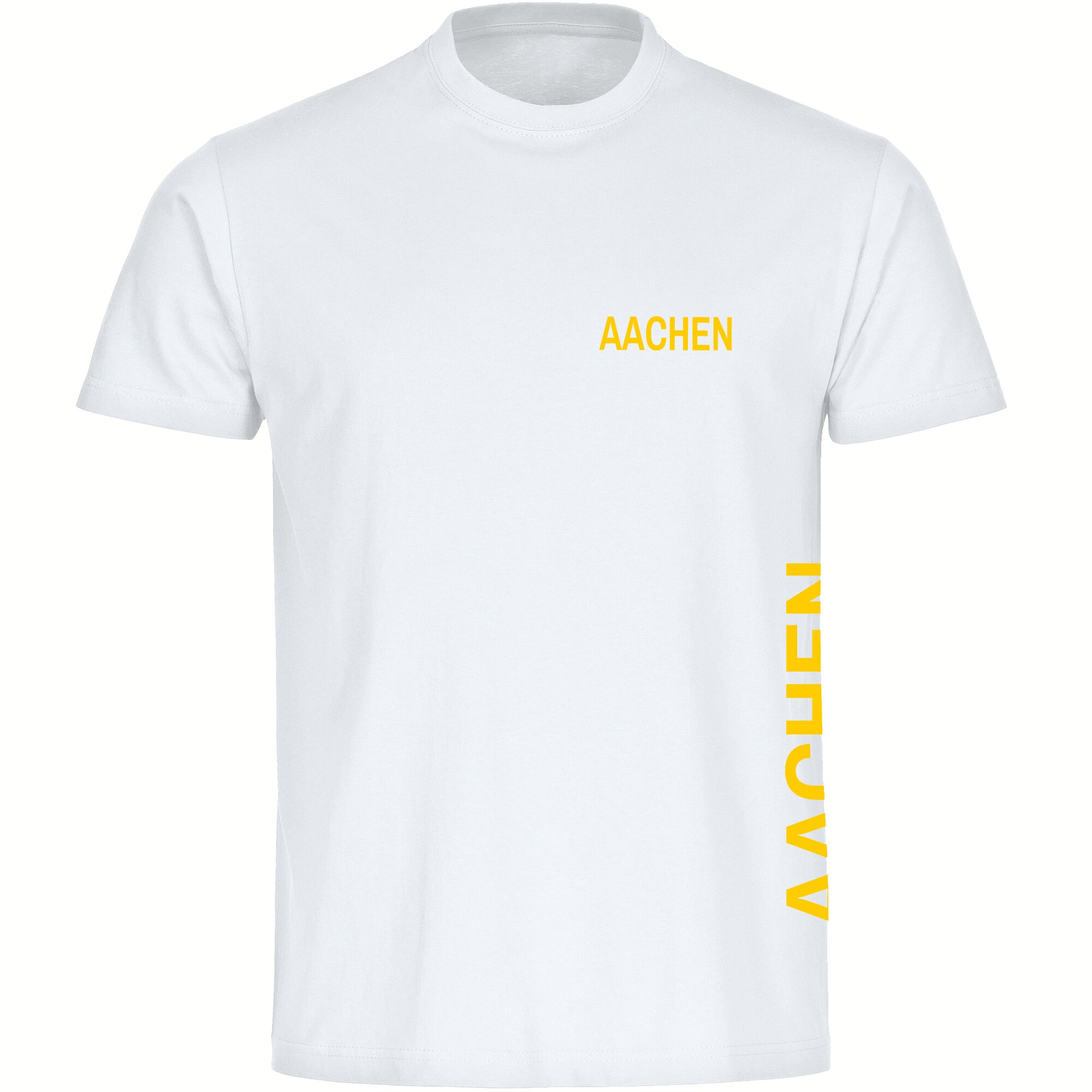 multifanshop Kinder T-Shirt - Aachen - Brust & Seite - Druck gelb - Kind - Bild 1