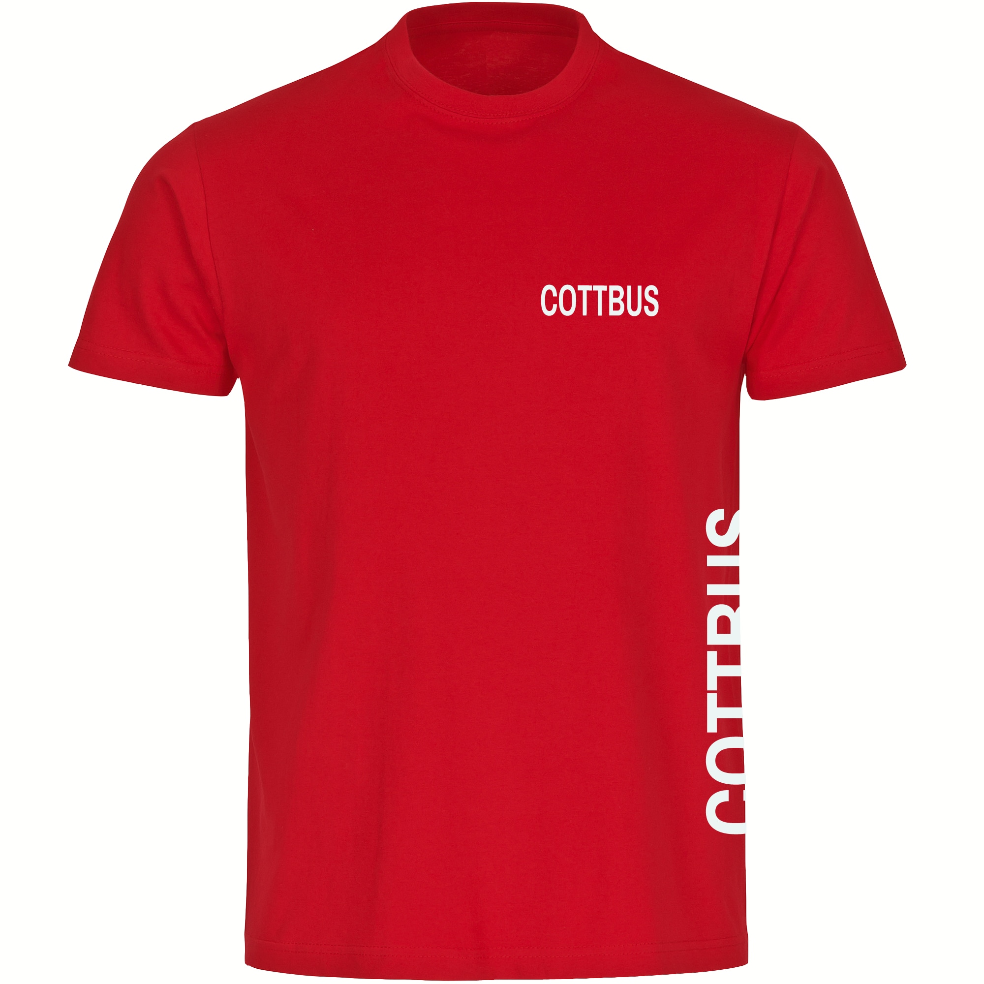 multifanshop Herren T-Shirt - Cottbus - Brust & Seite - Druck wei&szlig; - M&auml;nner - Bild 1