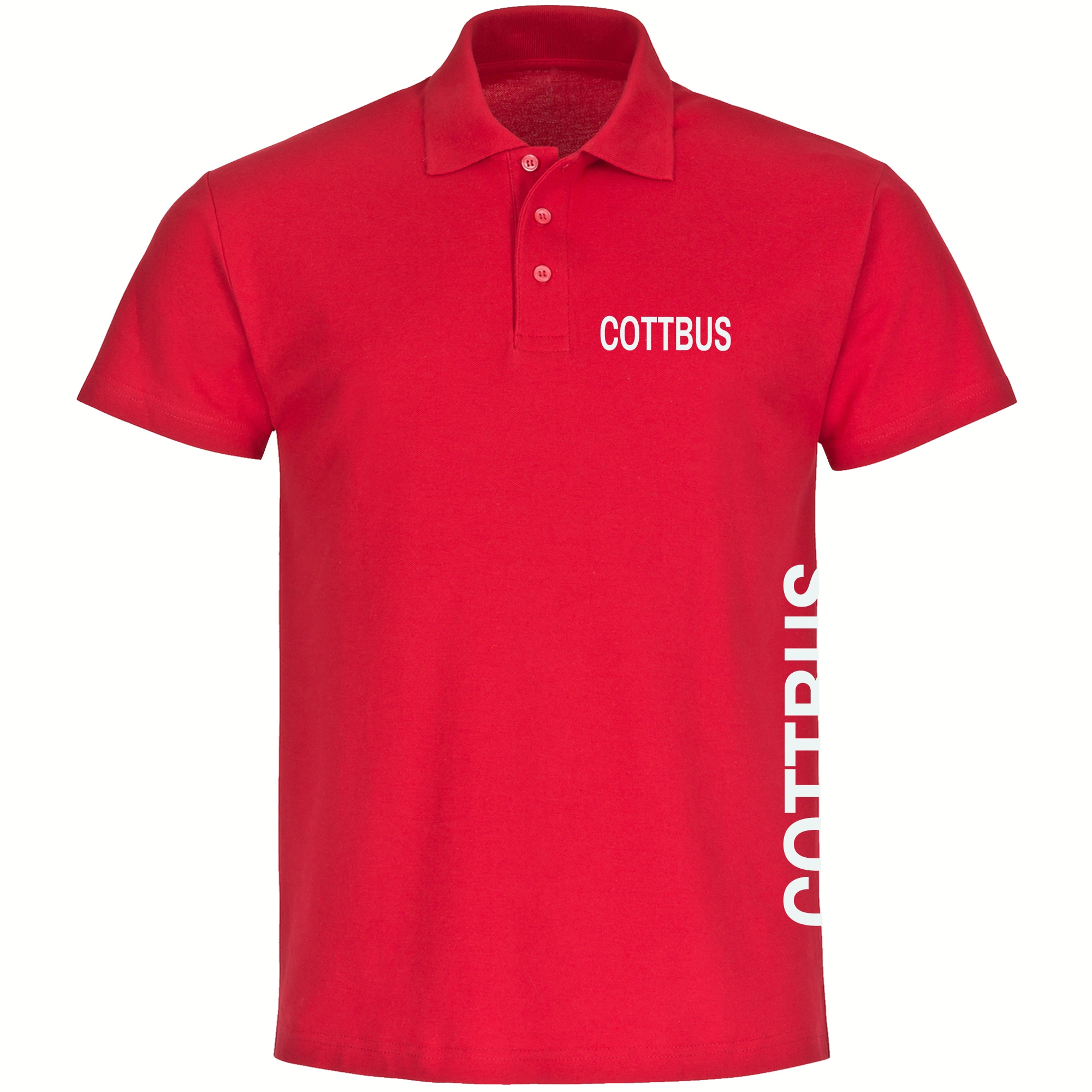 multifanshop Poloshirt - Cottbus - Brust & Seite - Druck wei&szlig; - Polo - Bild 1