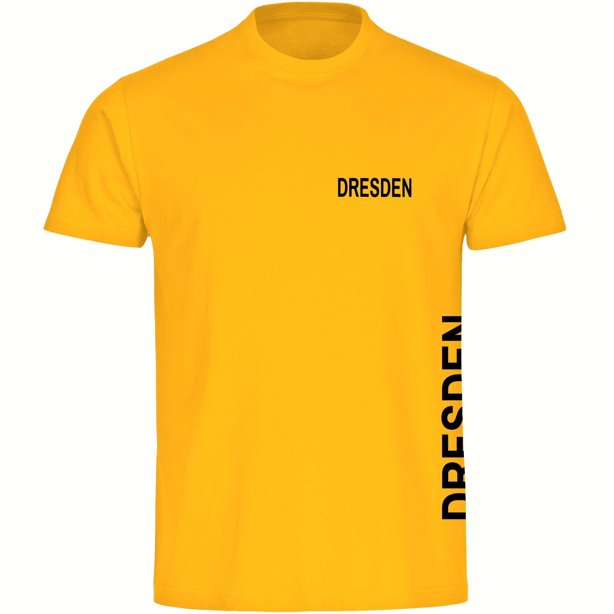 multifanshop Herren T-Shirt - Dresden - Brust & Seite - Druck schwarz - M&auml;nner - Bild 1
