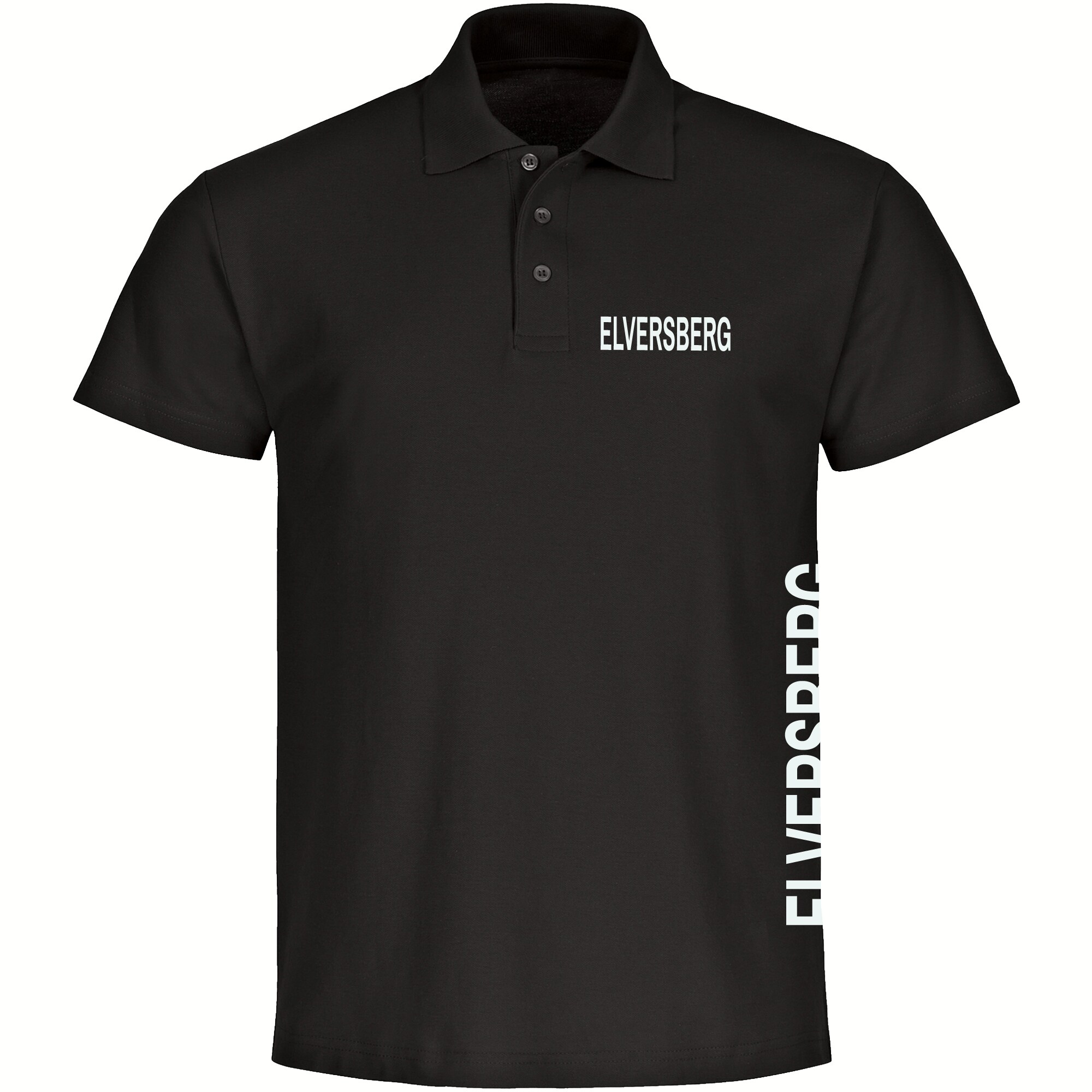 multifanshop Poloshirt - Elversberg - Brust & Seite - Druck wei&szlig; - Polo - Bild 1