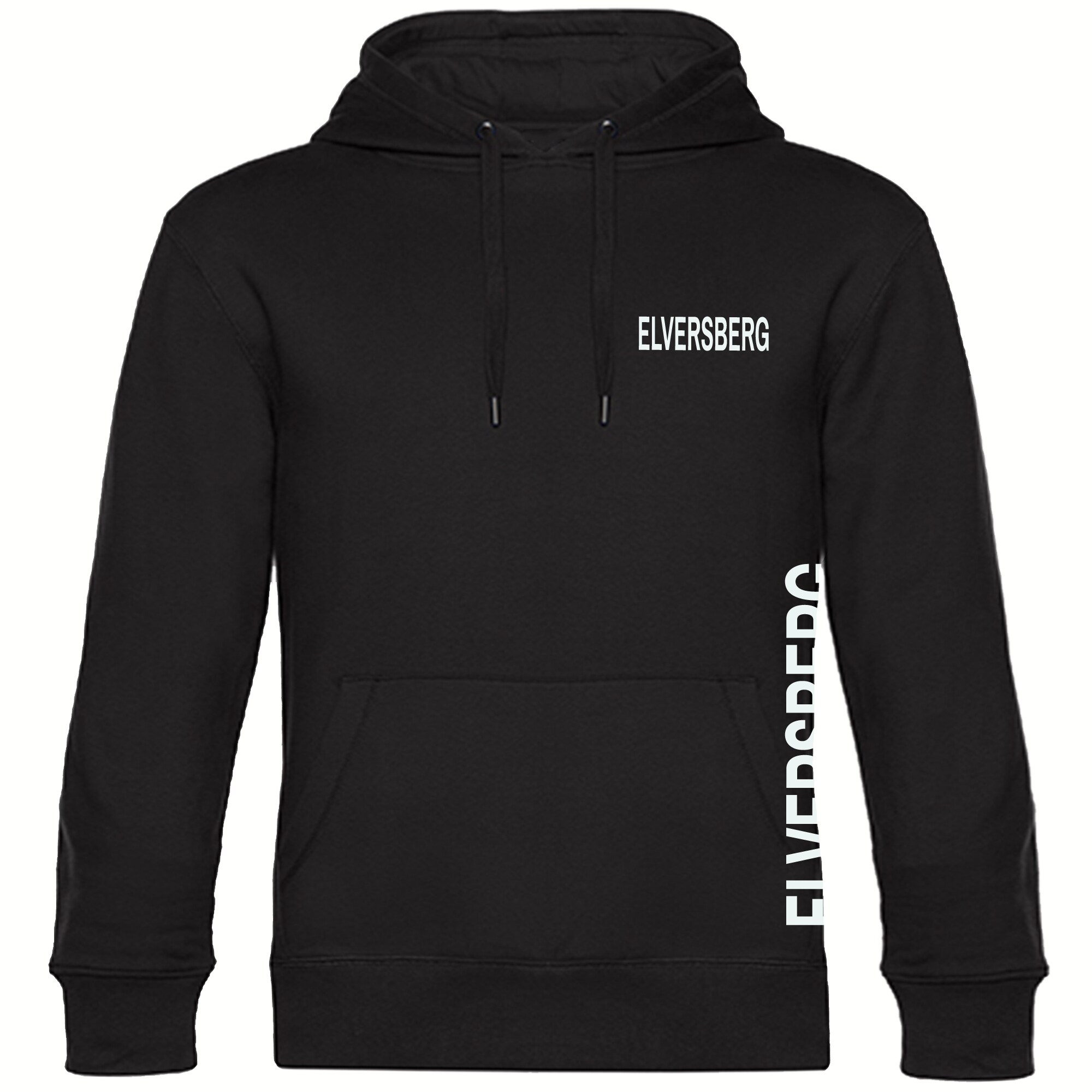 multifanshop Kapuzen Sweatshirt - Elversberg - Brust & Seite - Druck wei&szlig; - Hoodie - Bild 1