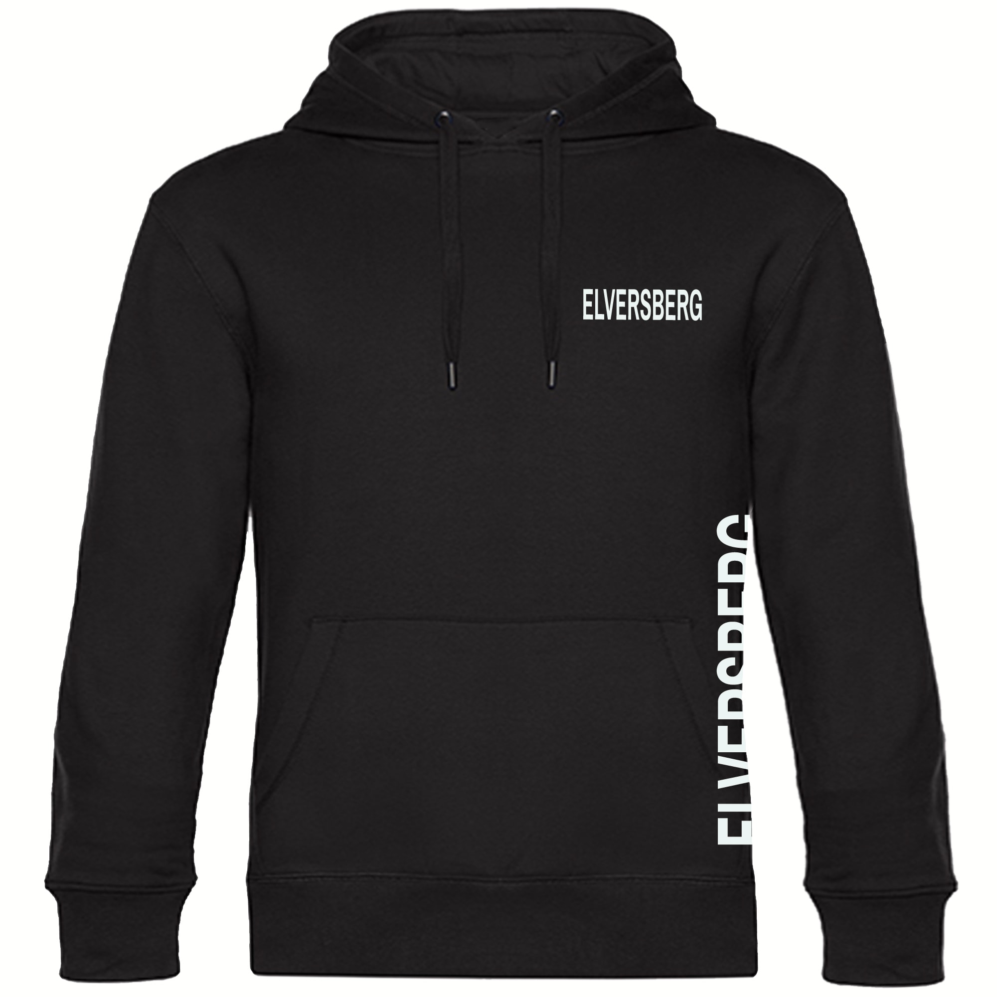 multifanshop Kapuzen Sweatshirt - Elversberg - Brust & Seite - Druck wei&szlig; - Hoodie - Bild 1