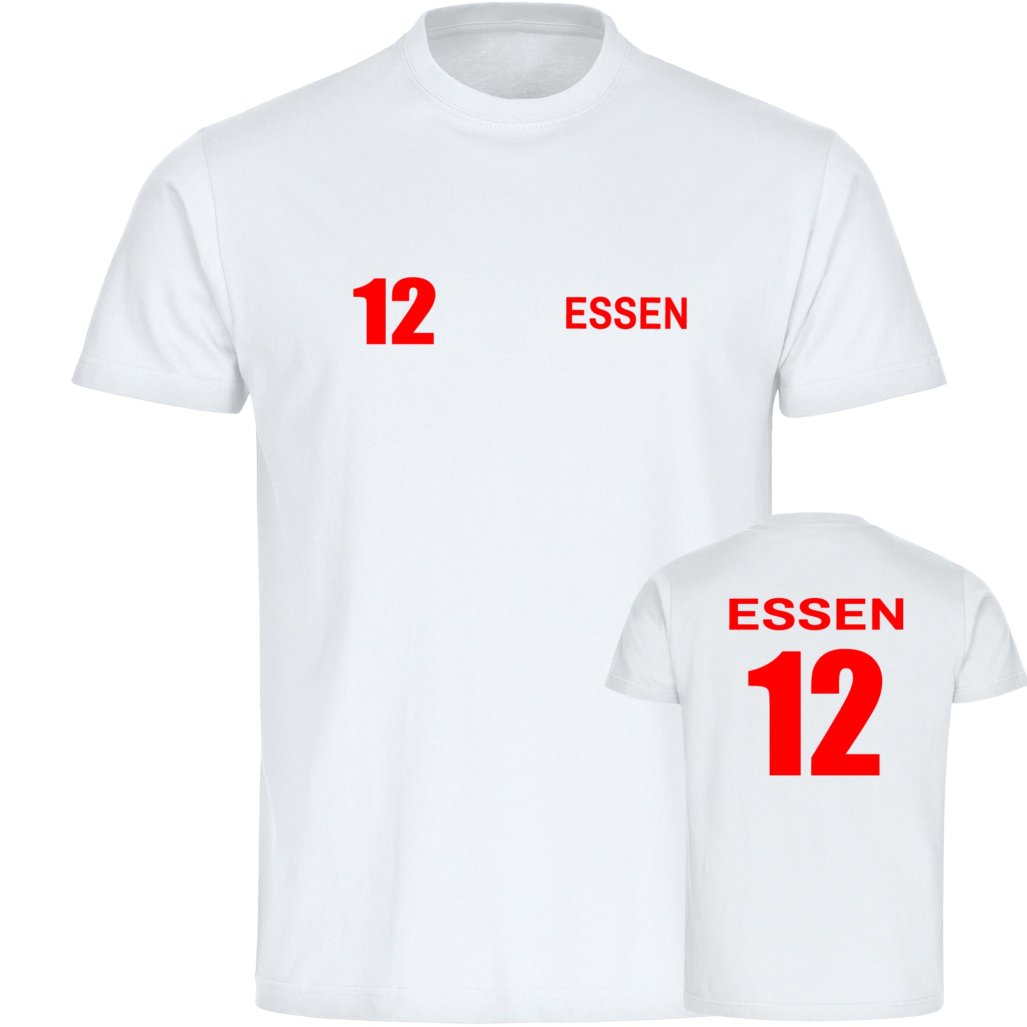 multifanshop Herren T-Shirt - Essen - Trikot Nummer 12 - Druck rot - M&auml;nner - Bild 1