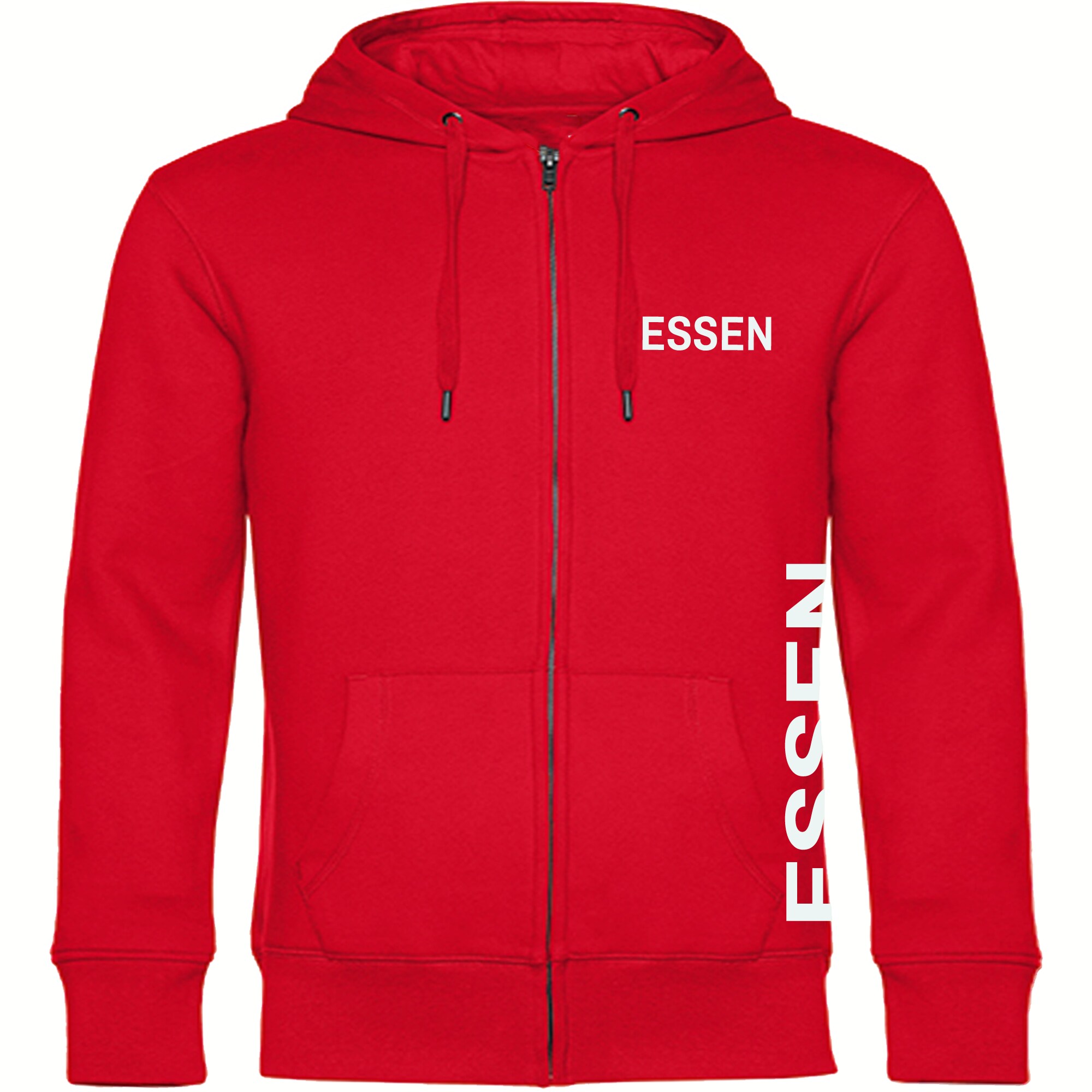 multifanshop Kapuzen Sweatshirt Jacke - Essen - Brust & Seite - Druck wei&szlig; - Sweat - Bild 1